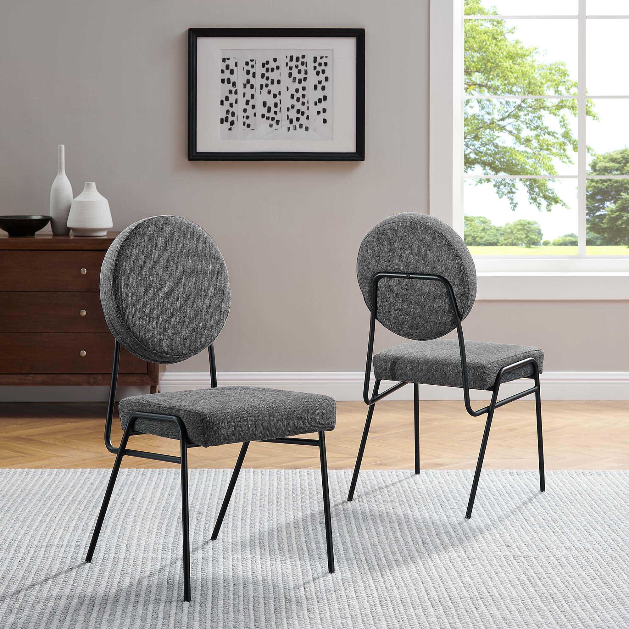 Craft Upholstered Fabric Dining Side Chairs – Set of 2 view 2