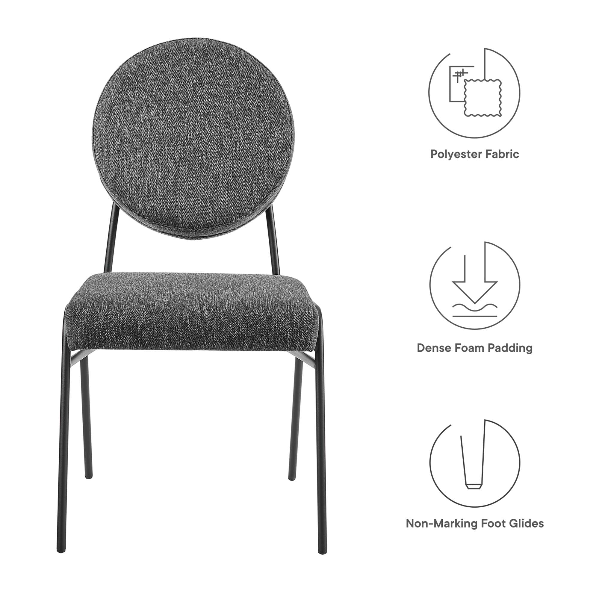 Craft Upholstered Fabric Dining Side Chairs – Set of 2 view 3