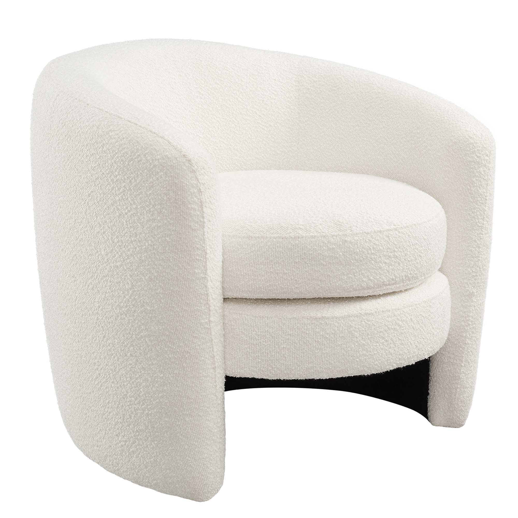 Affinity Upholstered Boucle Fabric Curved Back Armchair view 1