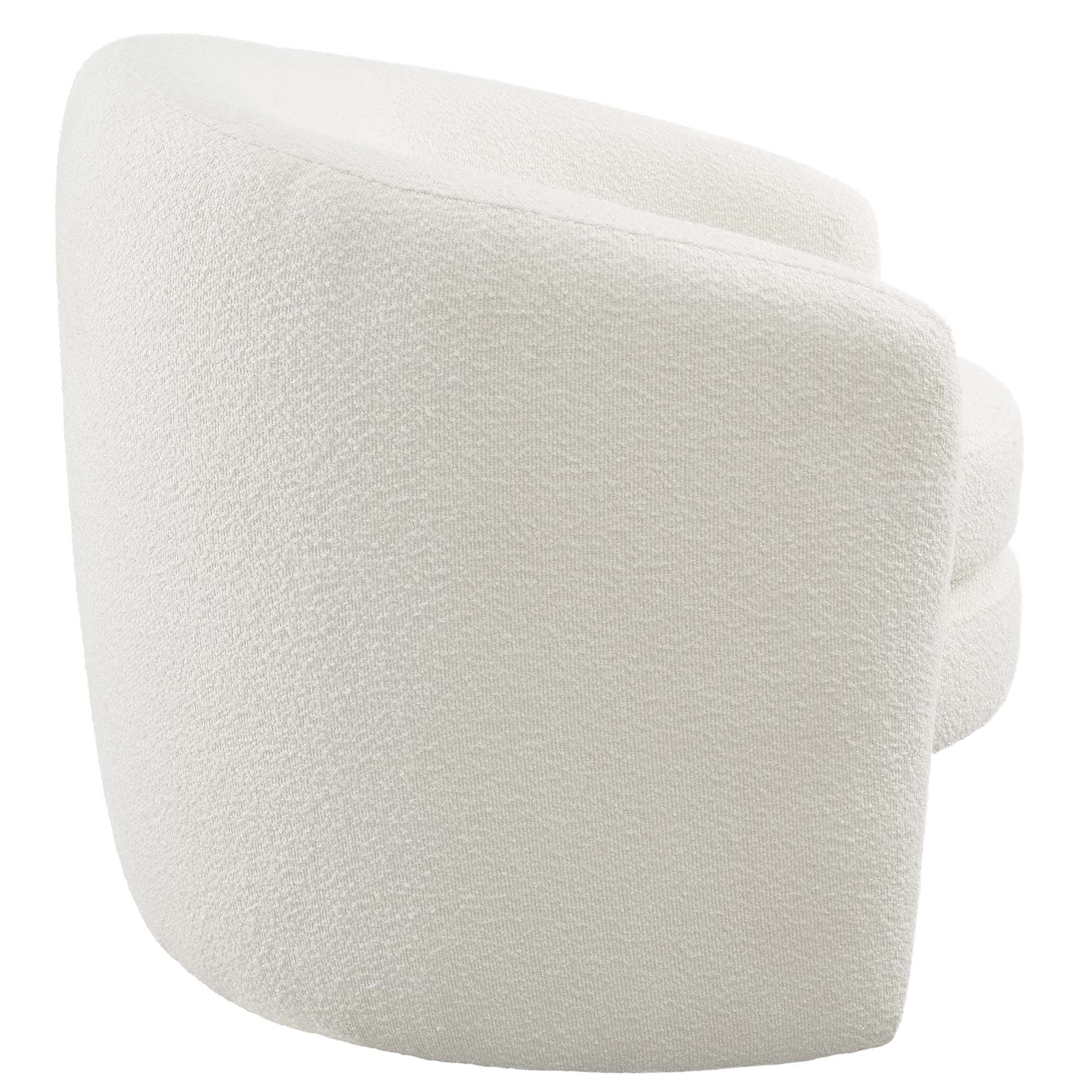 Affinity Upholstered Boucle Fabric Curved Back Armchair view 6