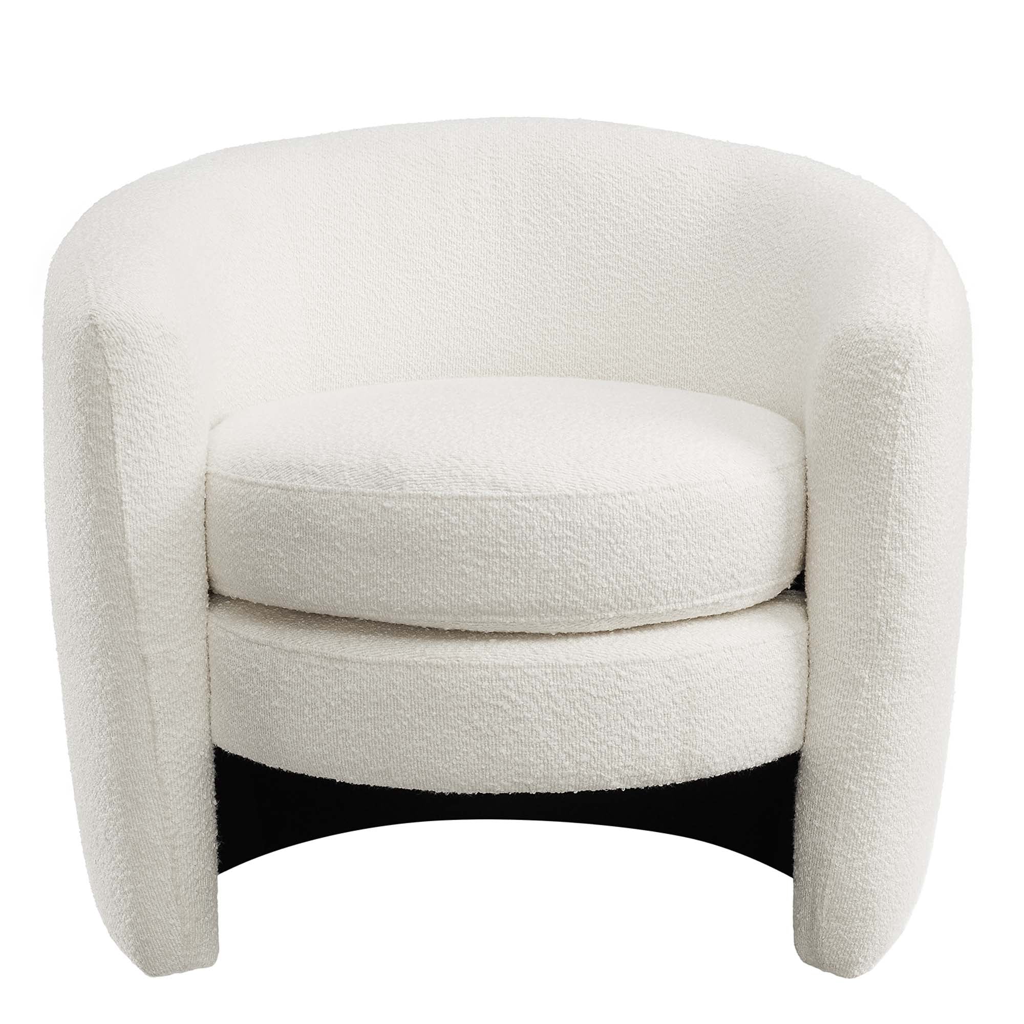 Affinity Upholstered Boucle Fabric Curved Back Armchair view 7