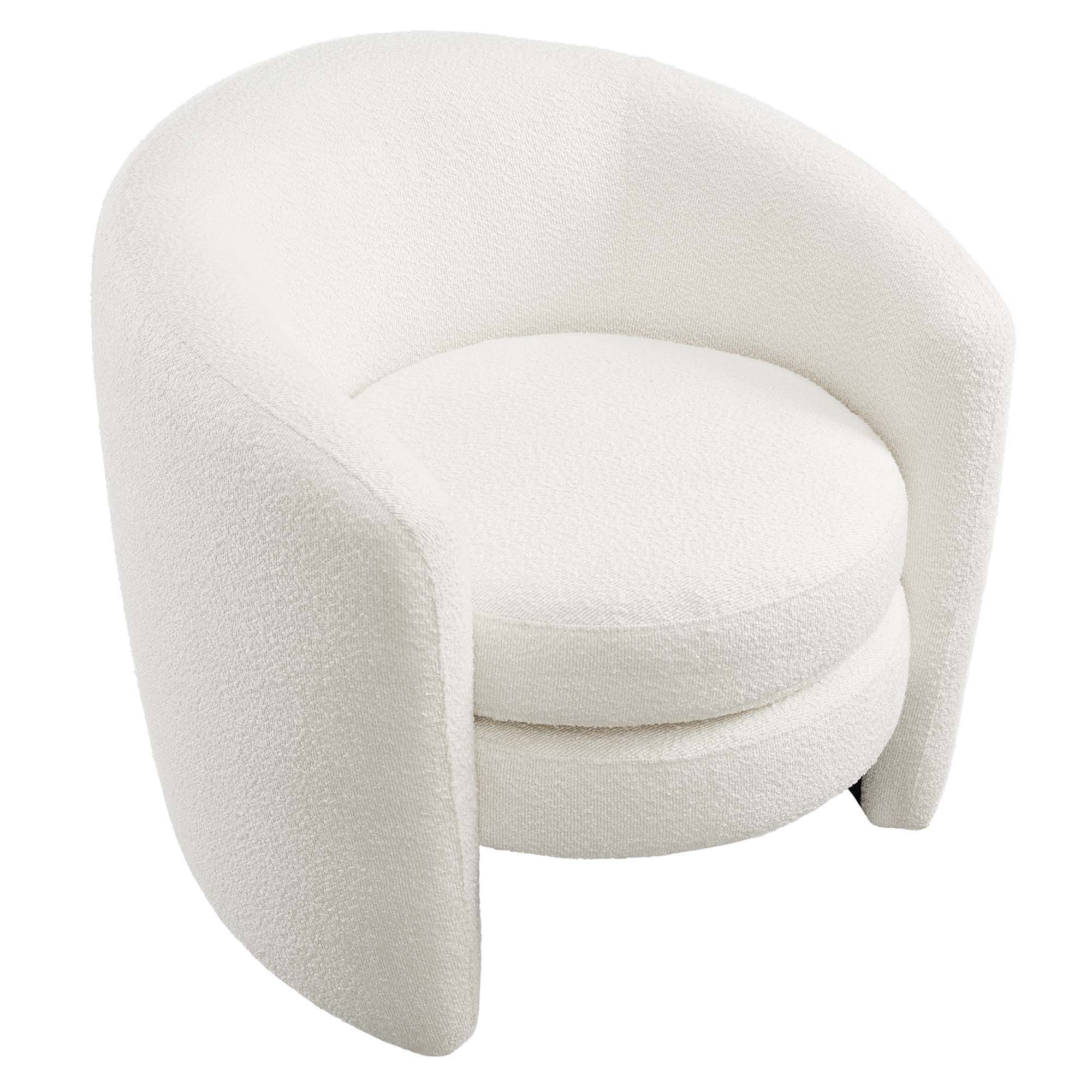Affinity Upholstered Boucle Fabric Curved Back Armchair view 8