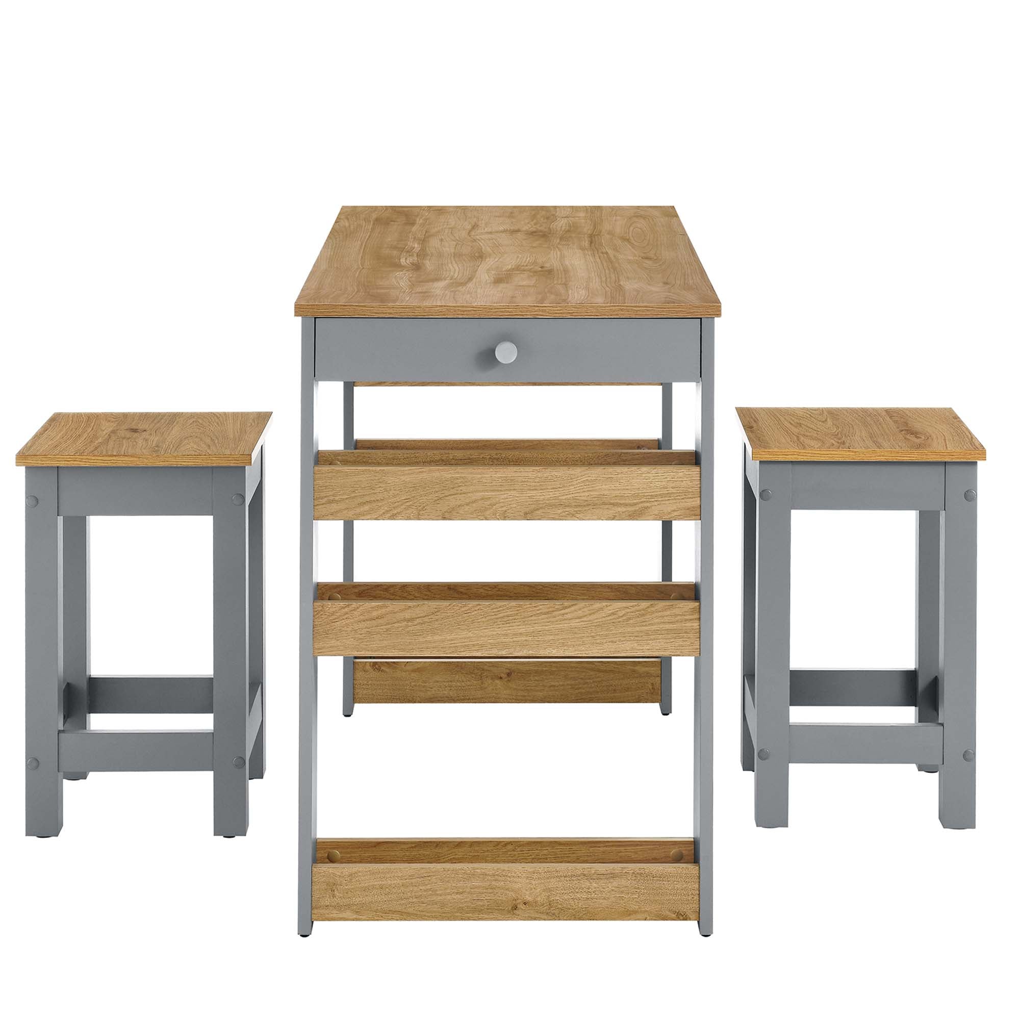 Galley 3-Piece Kitchen Island and Stool Set - Image 7