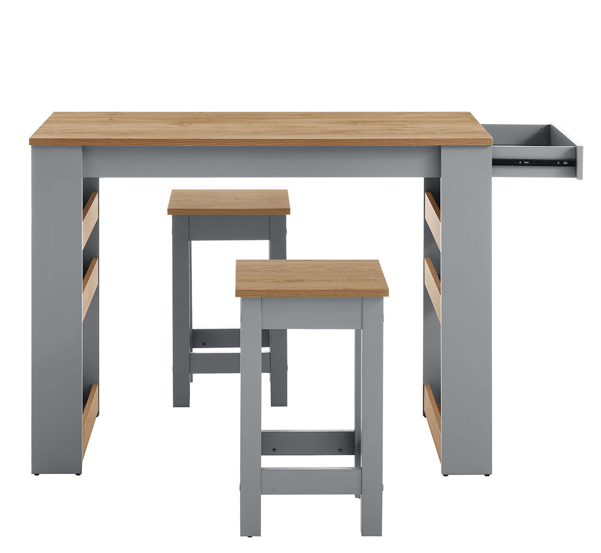 Galley 3-Piece Kitchen Island and Stool Set - Image 10