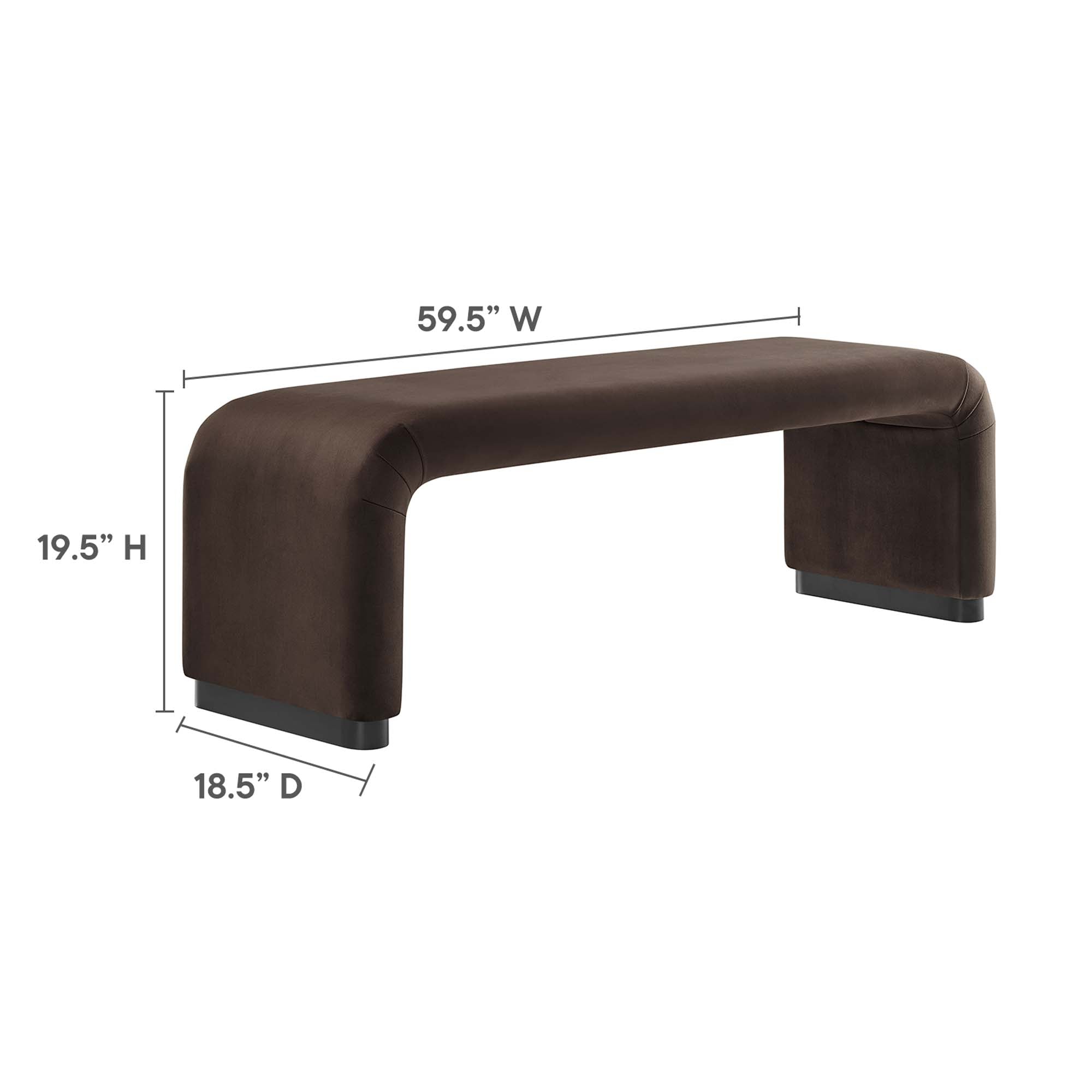 Koda Performance Velvet Waterfall Long Bench view 4