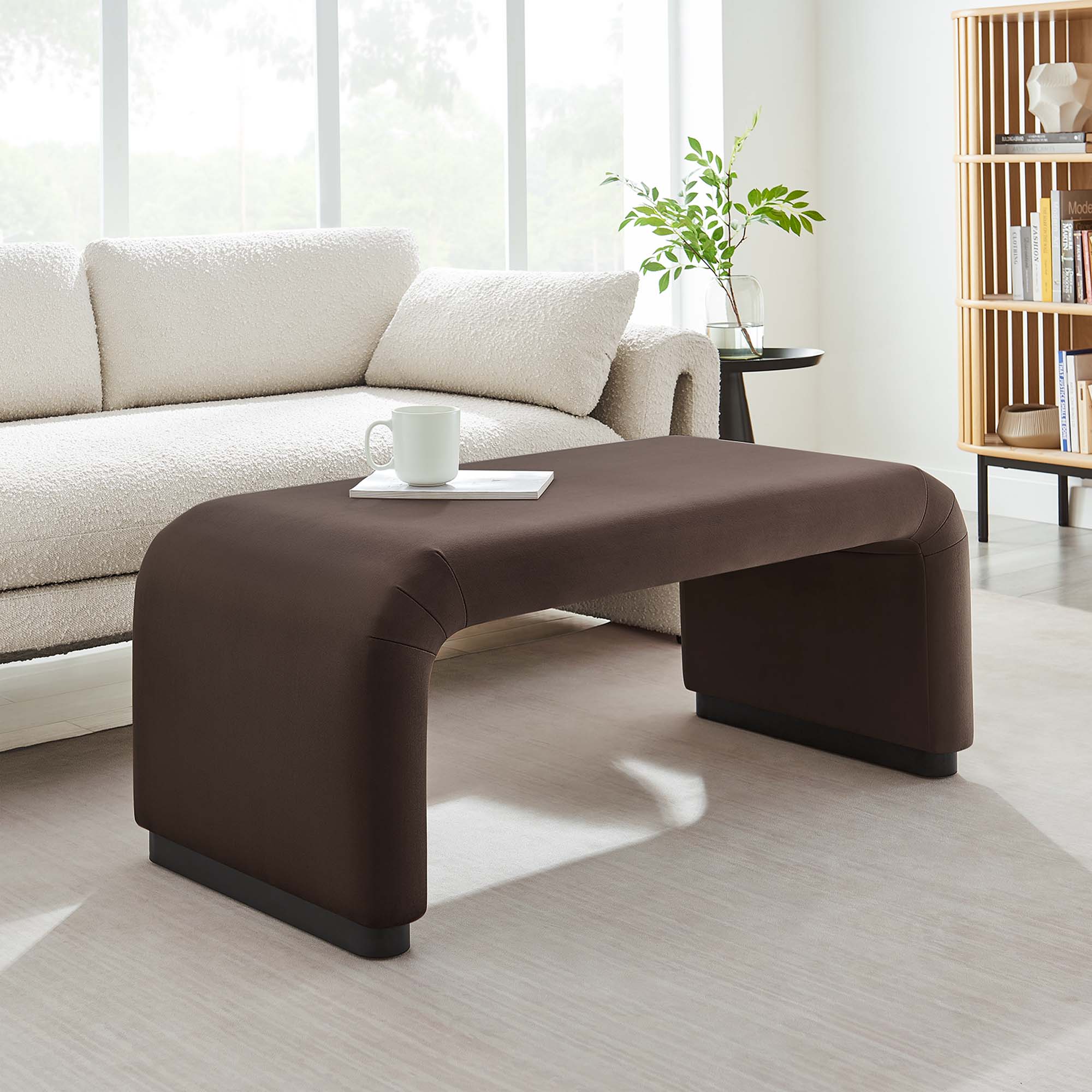 Koda Performance Velvet Waterfall Ottoman view 2