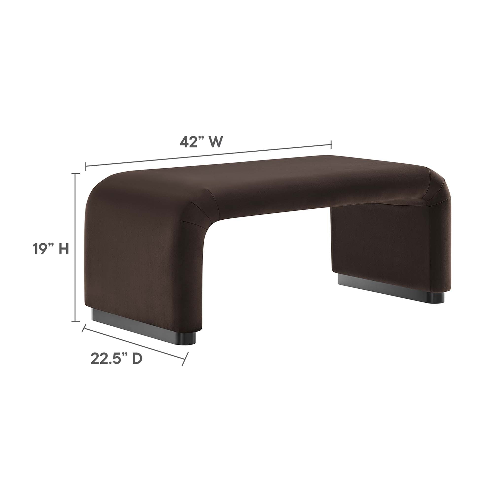 Koda Performance Velvet Waterfall Ottoman view 4