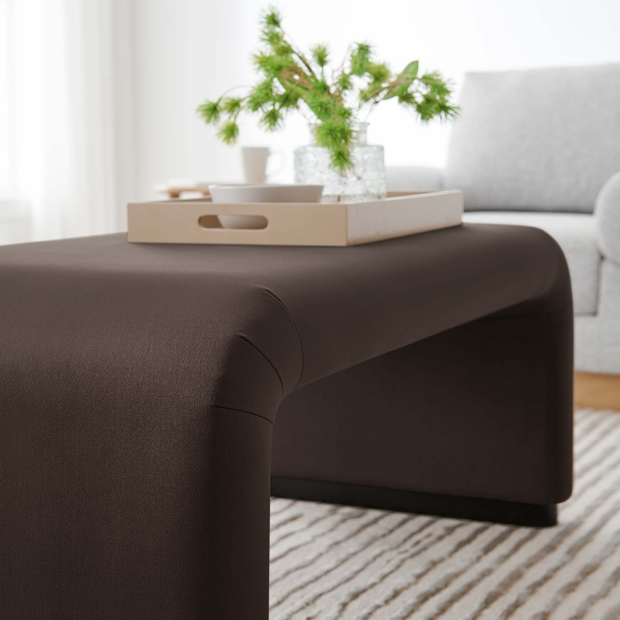 Koda Performance Velvet Waterfall Ottoman view 5