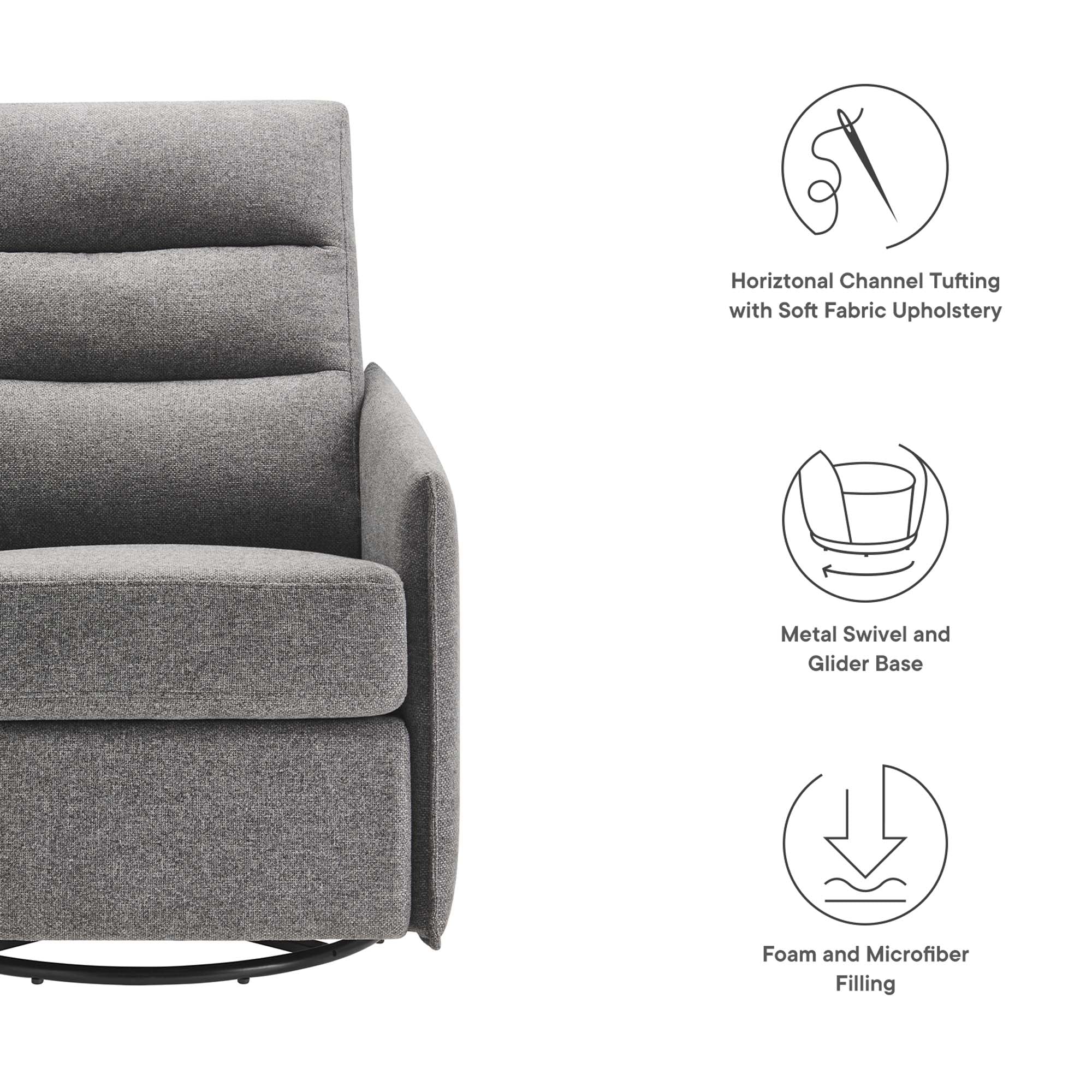 Etta Upholstered Fabric Lounge Chair view 3