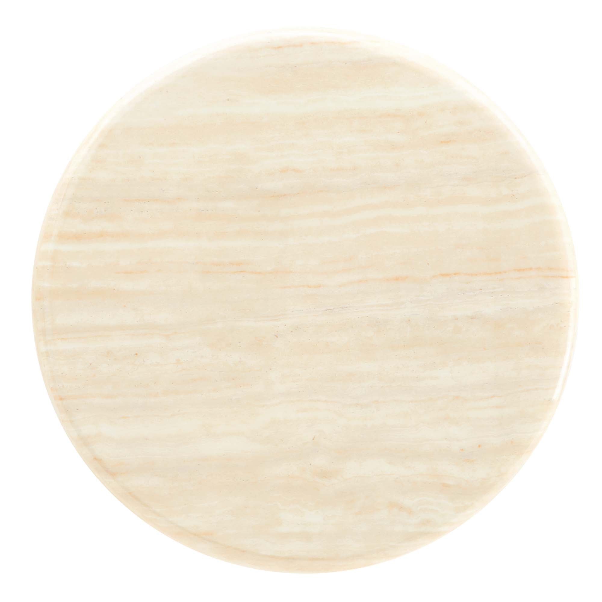 Lippa Round Artificial Travertine Side Table view 7