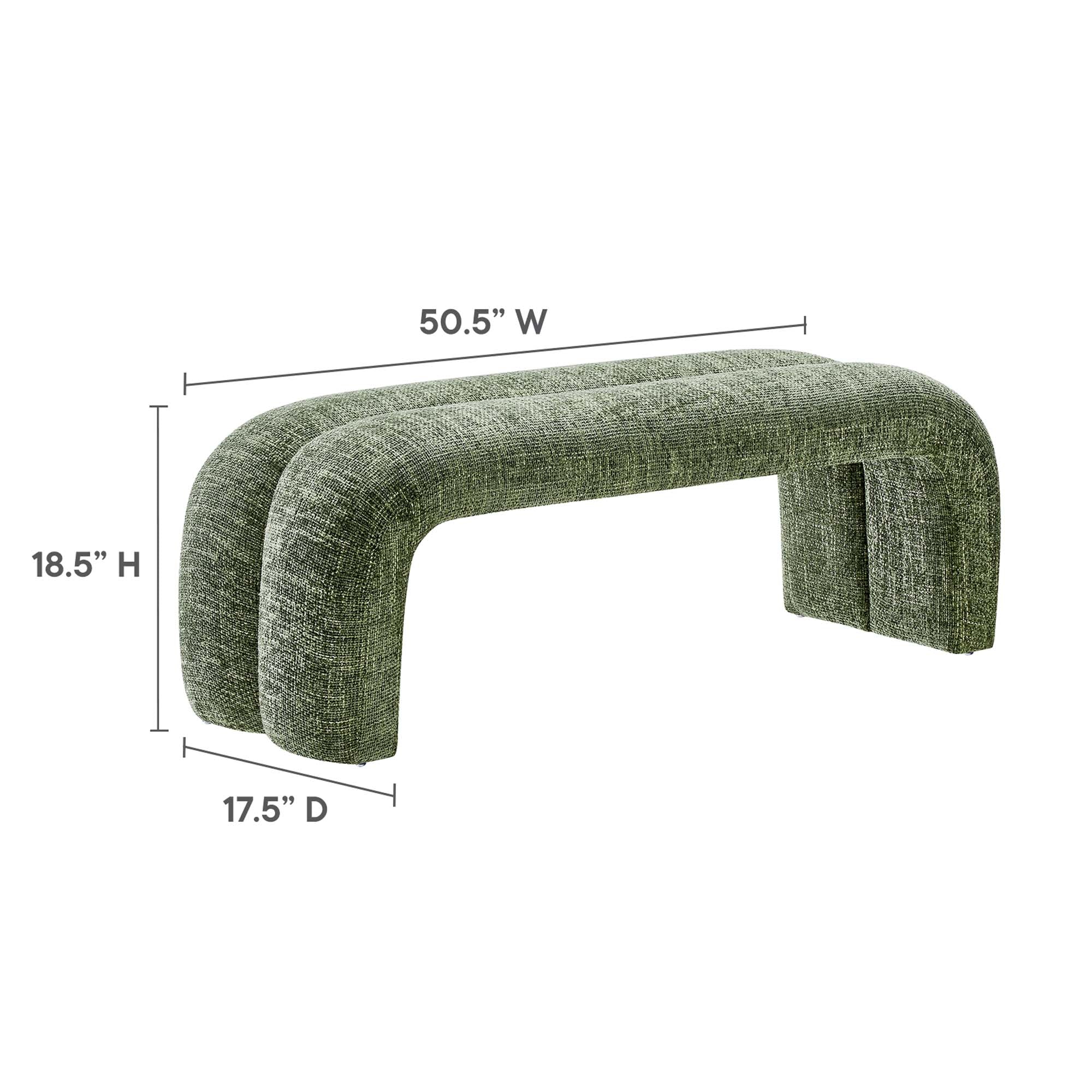 Dax 50.5" Chenille Upholstered Accent Bench - Image 4
