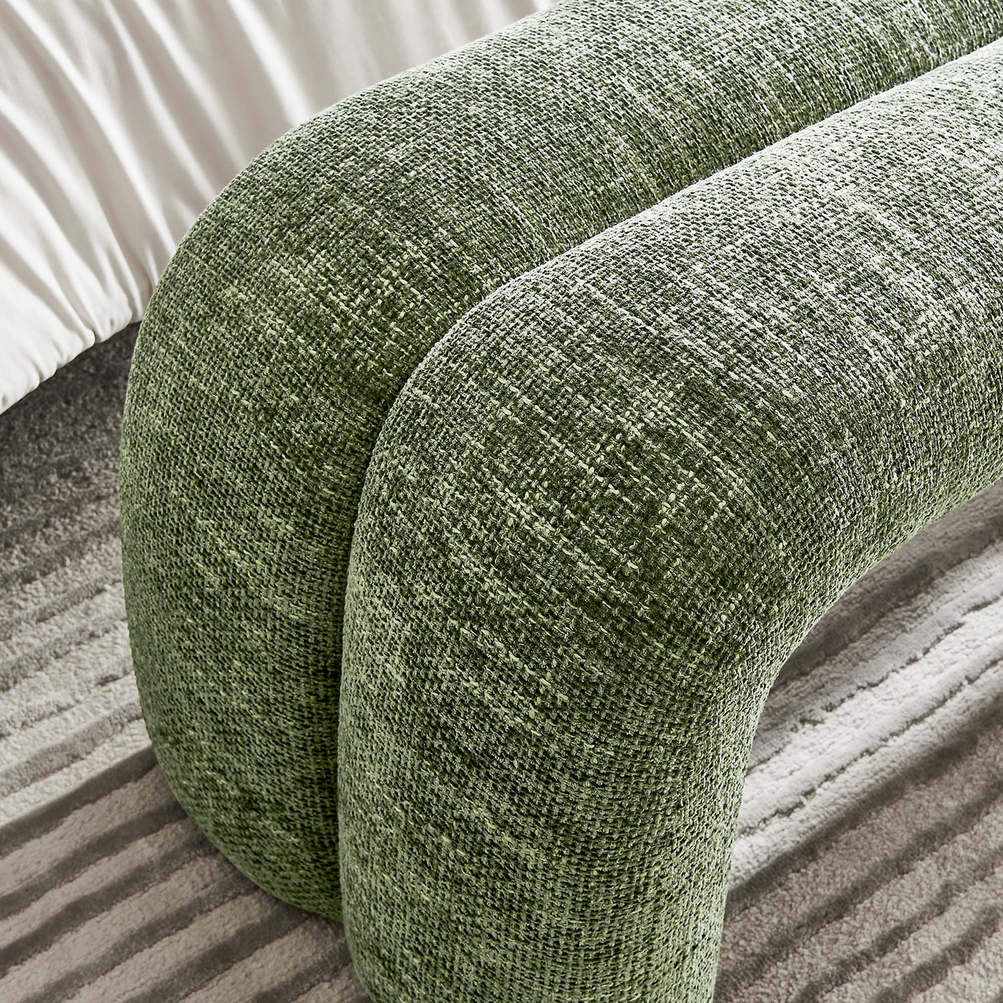 Dax 50.5" Chenille Upholstered Accent Bench - Image 5