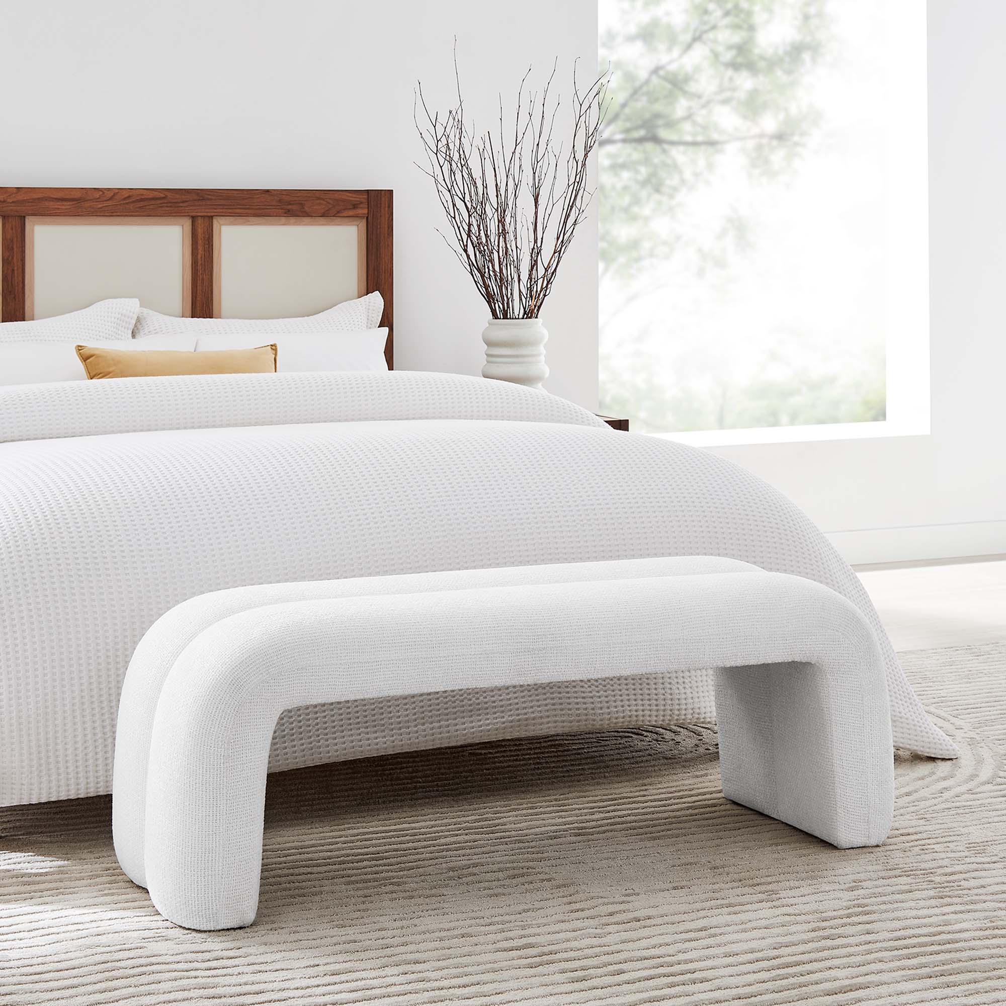 Dax 50.5" Chenille Upholstered Accent Bench - Image 10