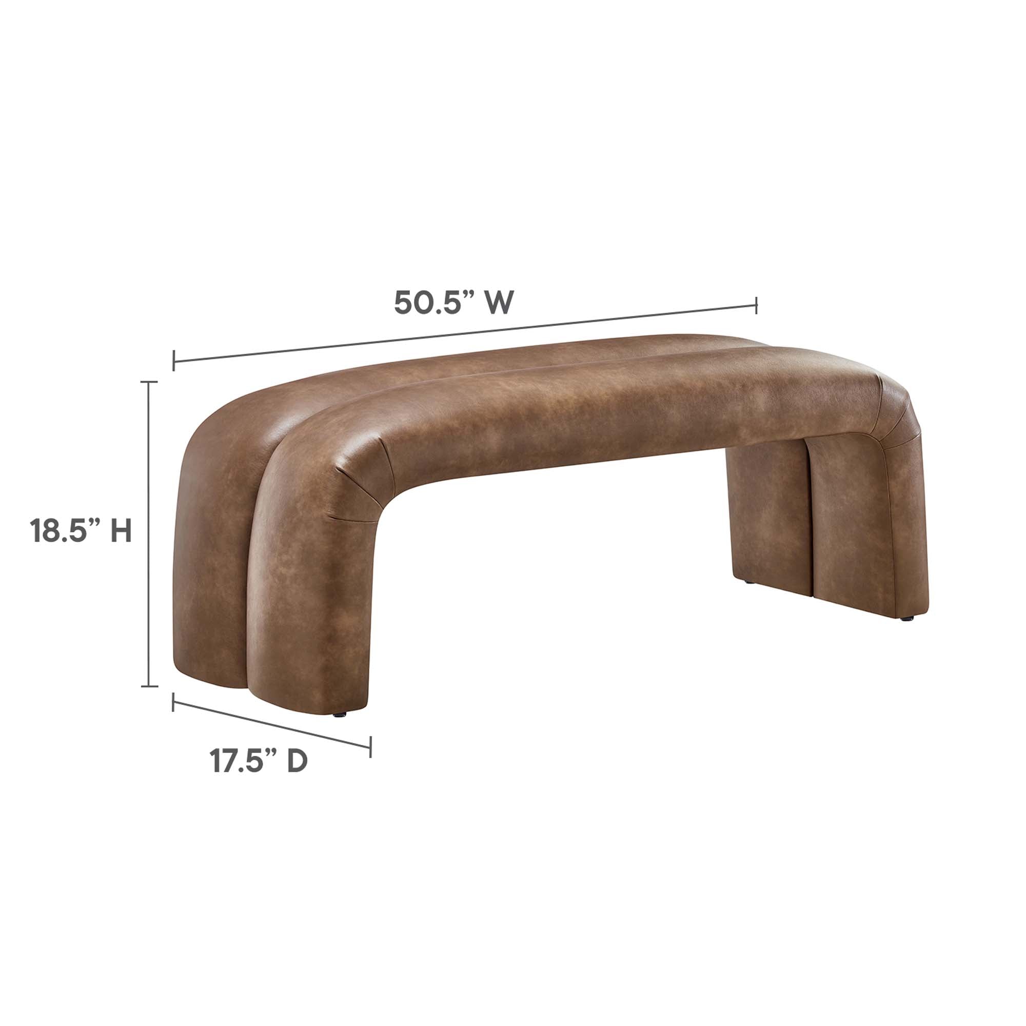 Dax 50.5″ Vegan Leather Upholstered Accent Bench view 4
