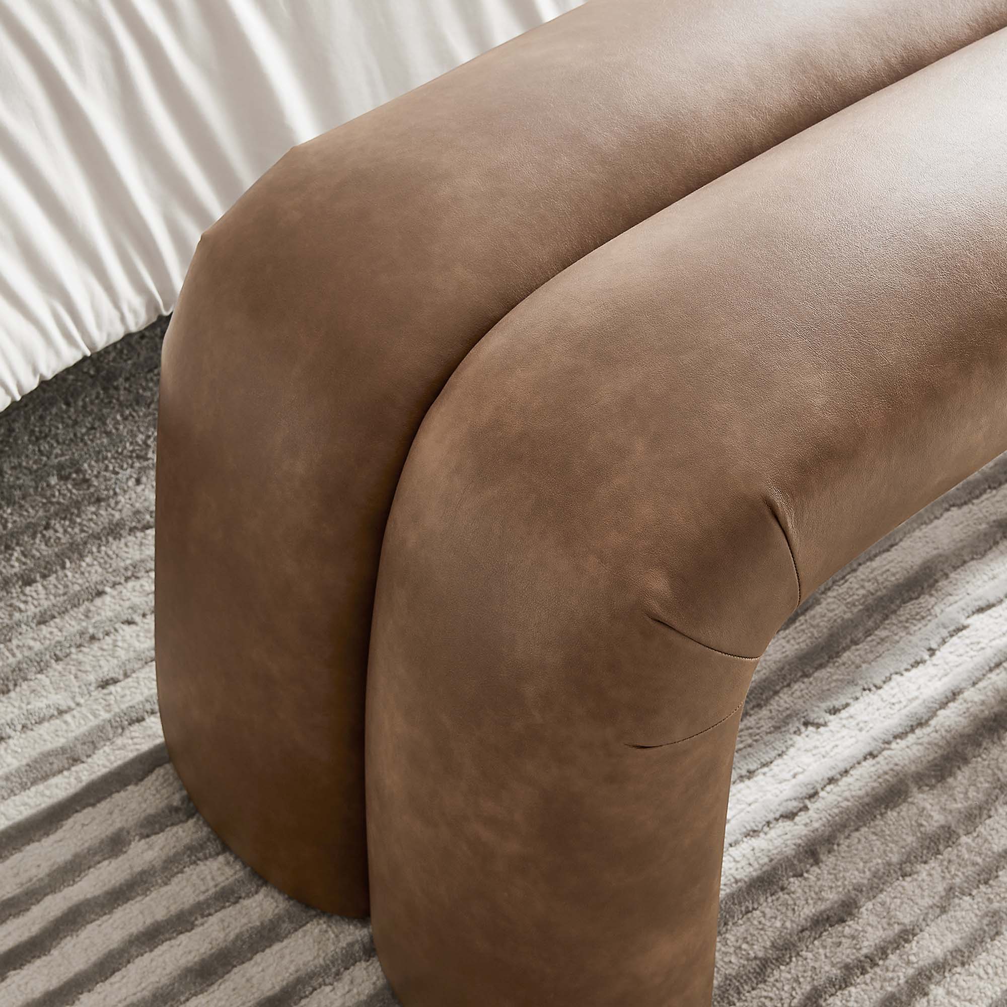 Dax 50.5″ Vegan Leather Upholstered Accent Bench view 5