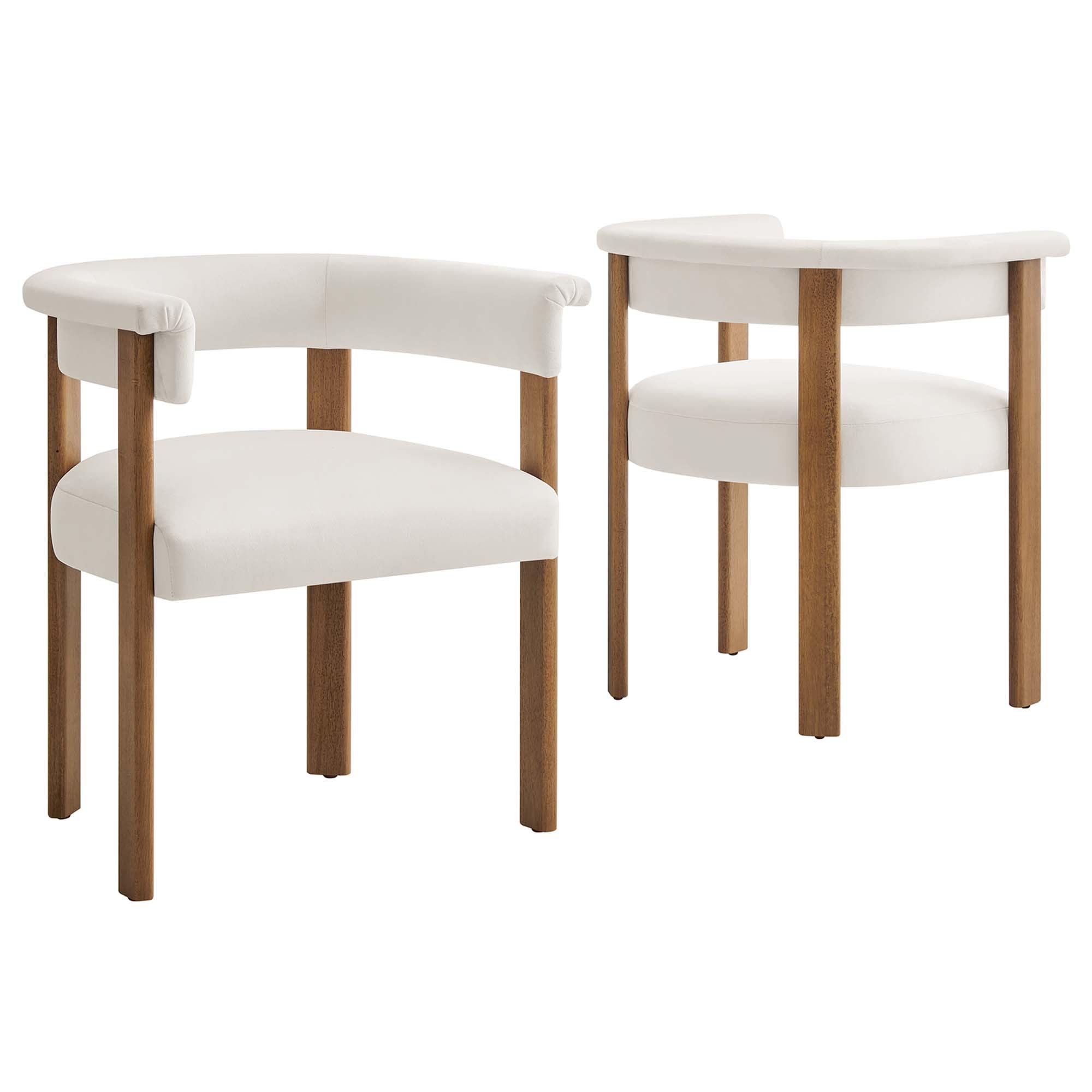 Imogen Performance Velvet Barrel Dining Chairs – Set of 2 view 1