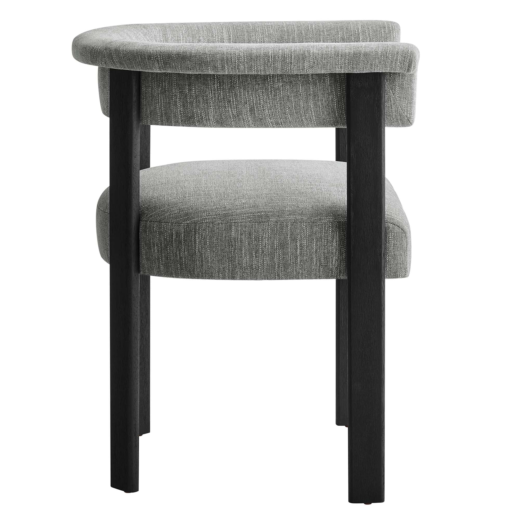 Imogen Woven Heathered Fabric Upholstered Barrel Dining Chairs – Set of 2 view 8