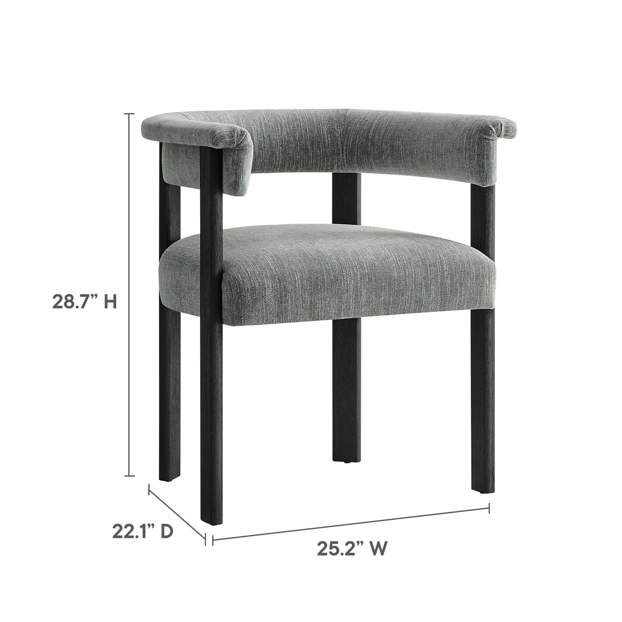 Imogen Woven Heathered Fabric Upholstered Barrel Dining Chairs – Set of 2 view 4