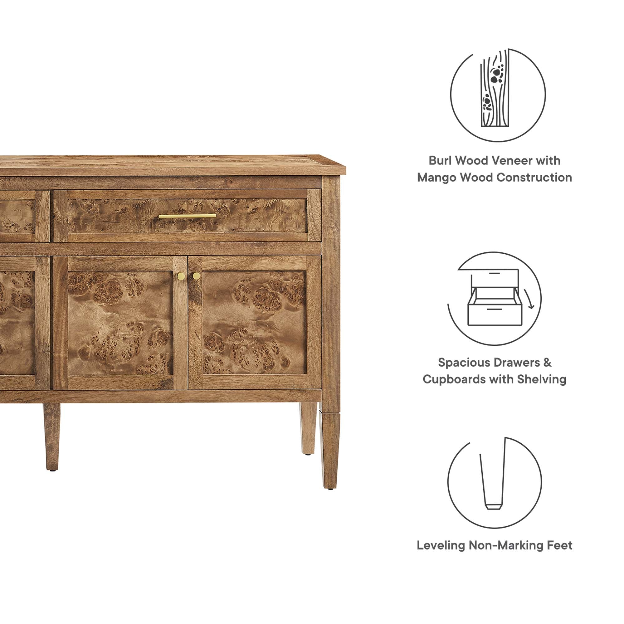 Elysian 62″ Wood Sideboard view 3