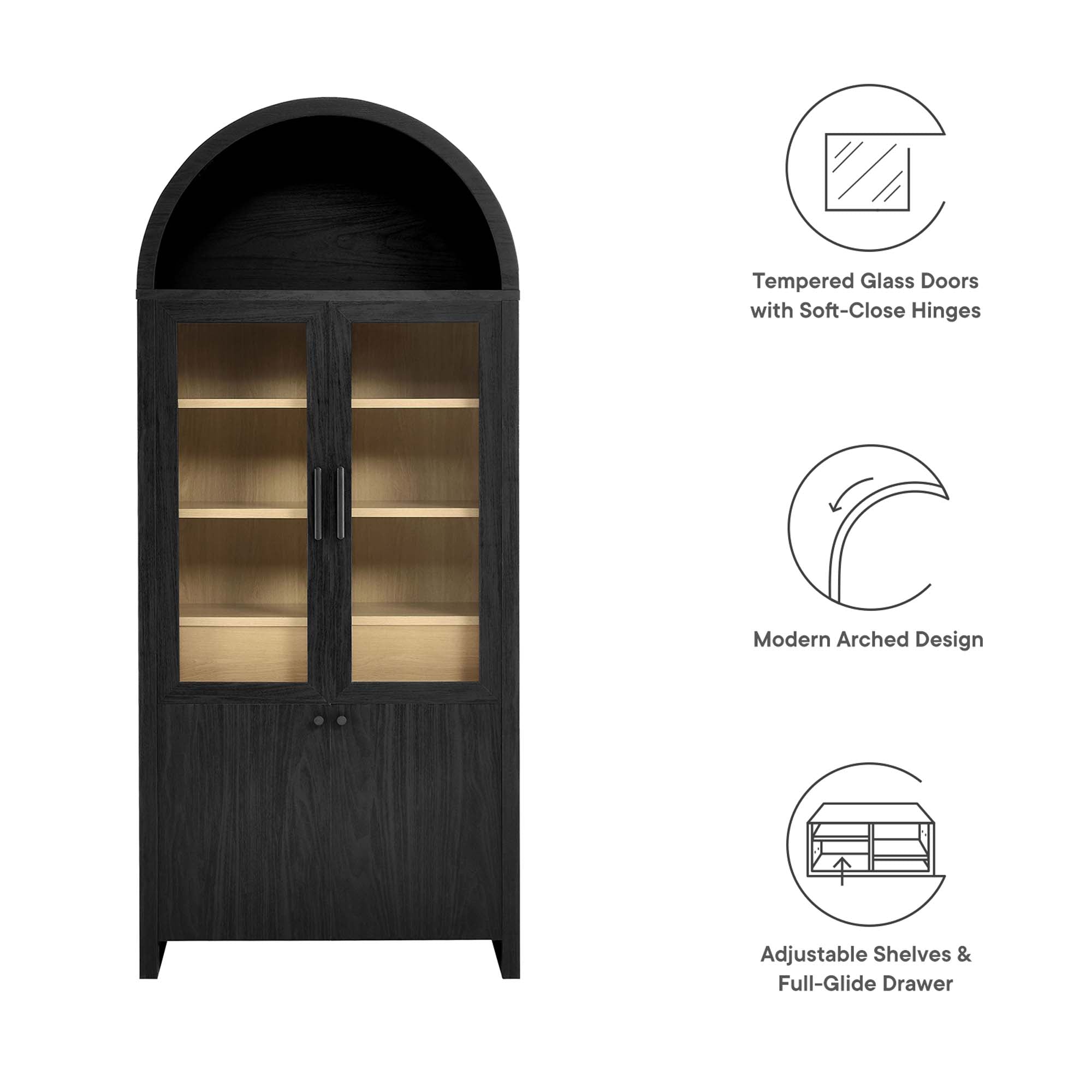 Evie Arched Tall Display Cabinet view 3