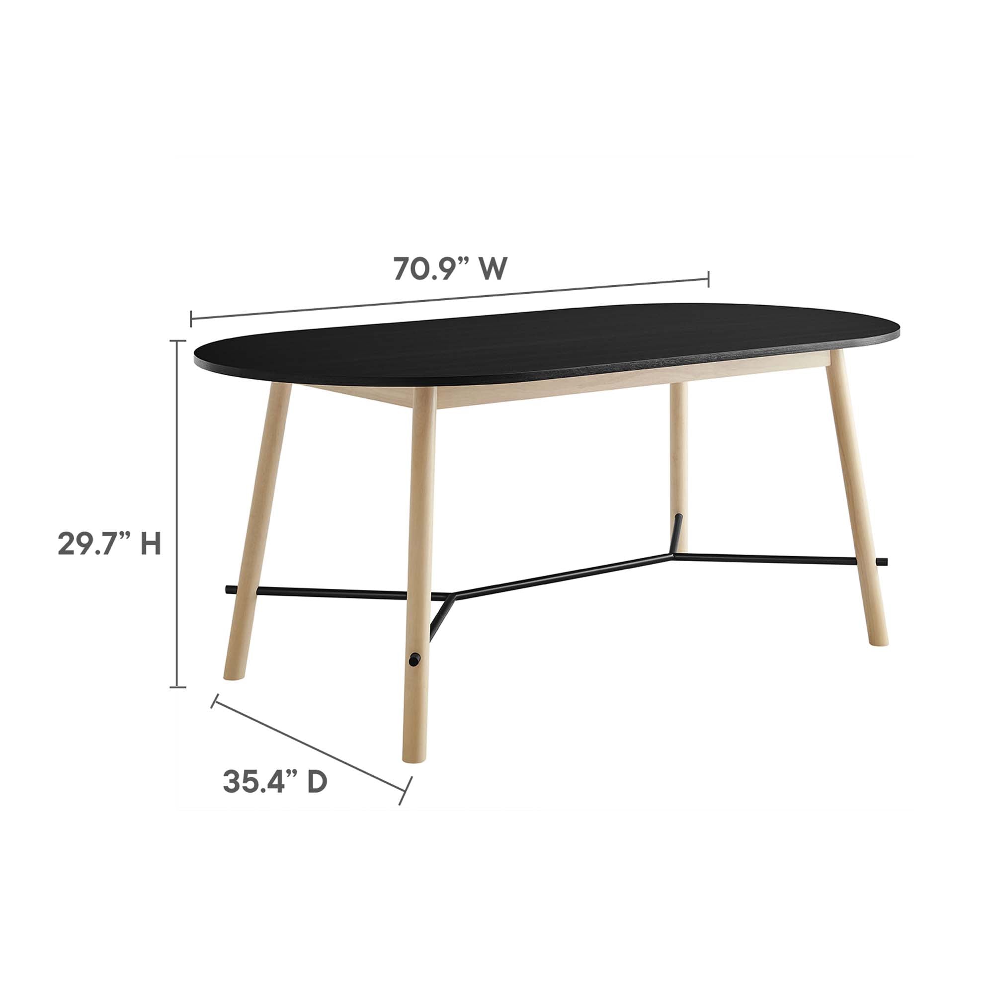 Infuse 71″ Wood Grain Dining Table view 4