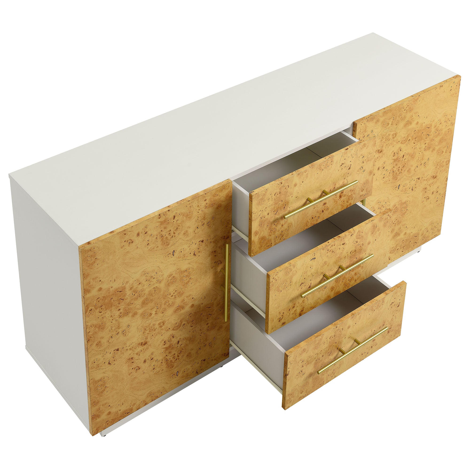 Abel 59 Inch Burl Wood Sideboard Buffet TV Stand view 7