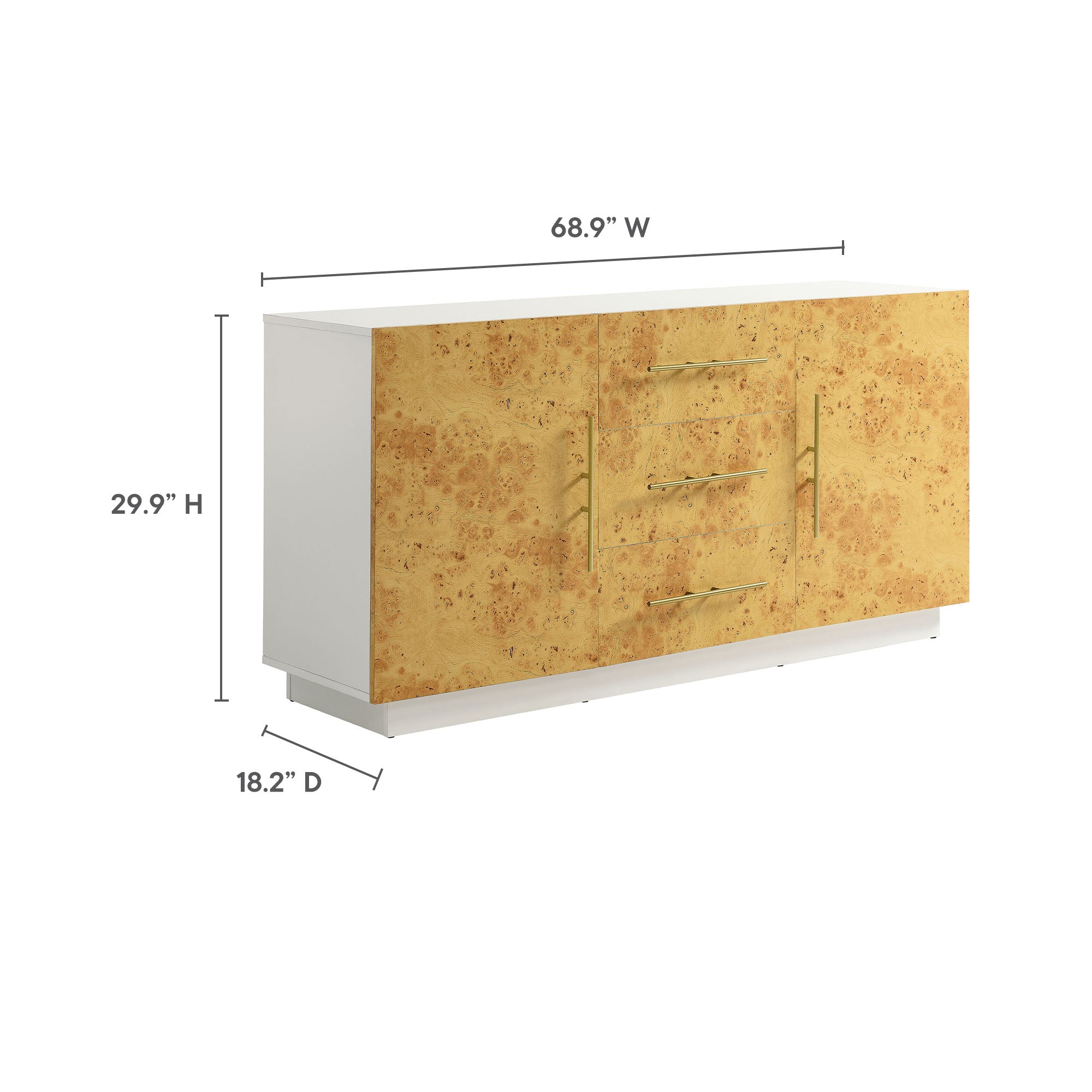 Abel 59 Inch Burl Wood Sideboard Buffet TV Stand view 4