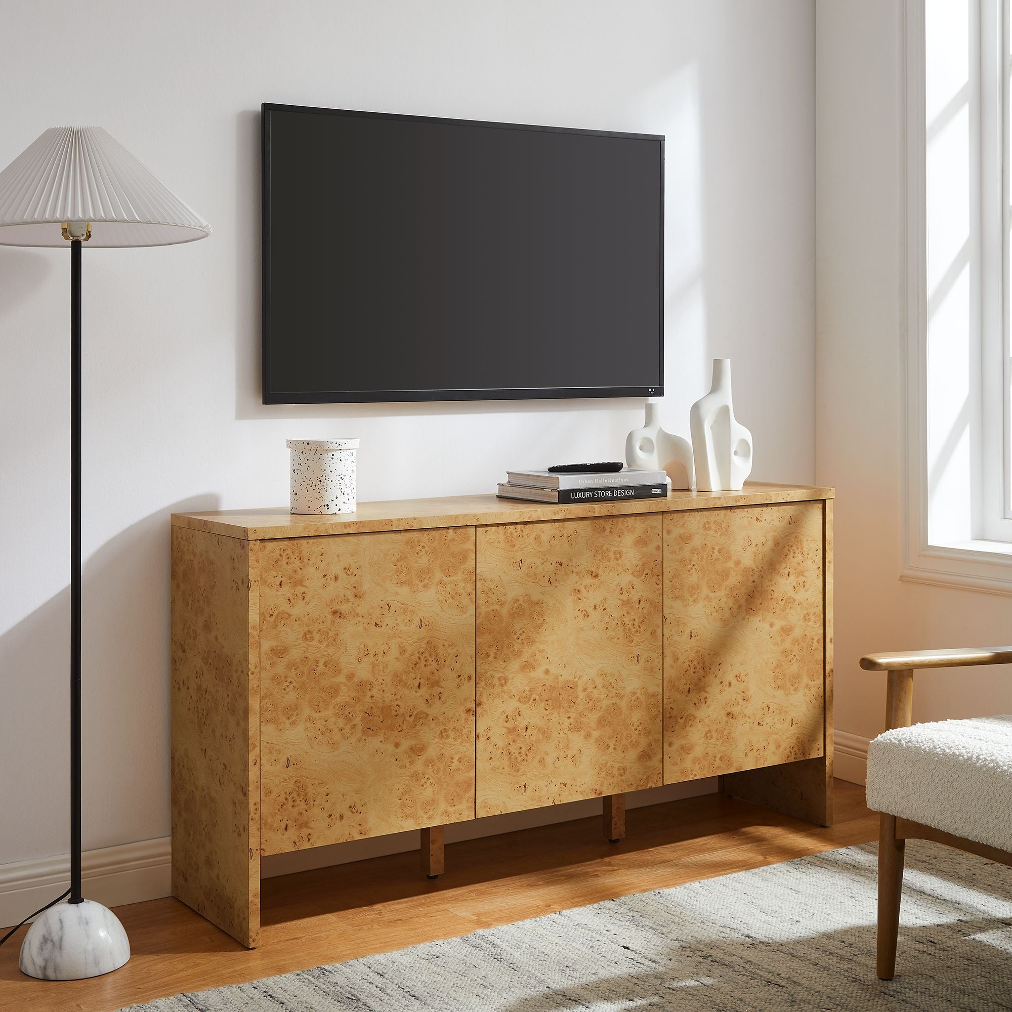 Hudson 60″ Burl Wood Sideboard view 2