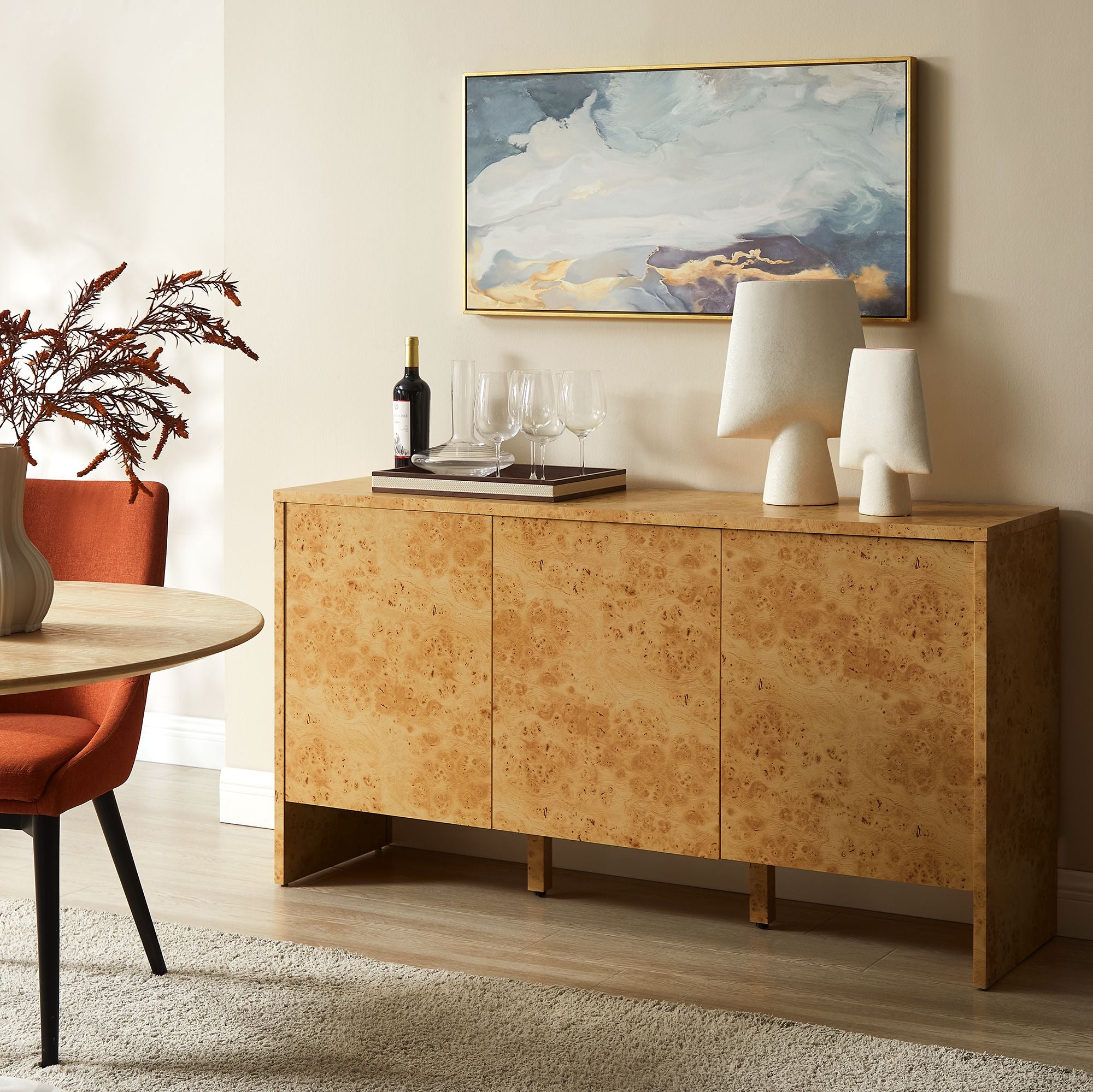Hudson 60″ Burl Wood Sideboard view 6