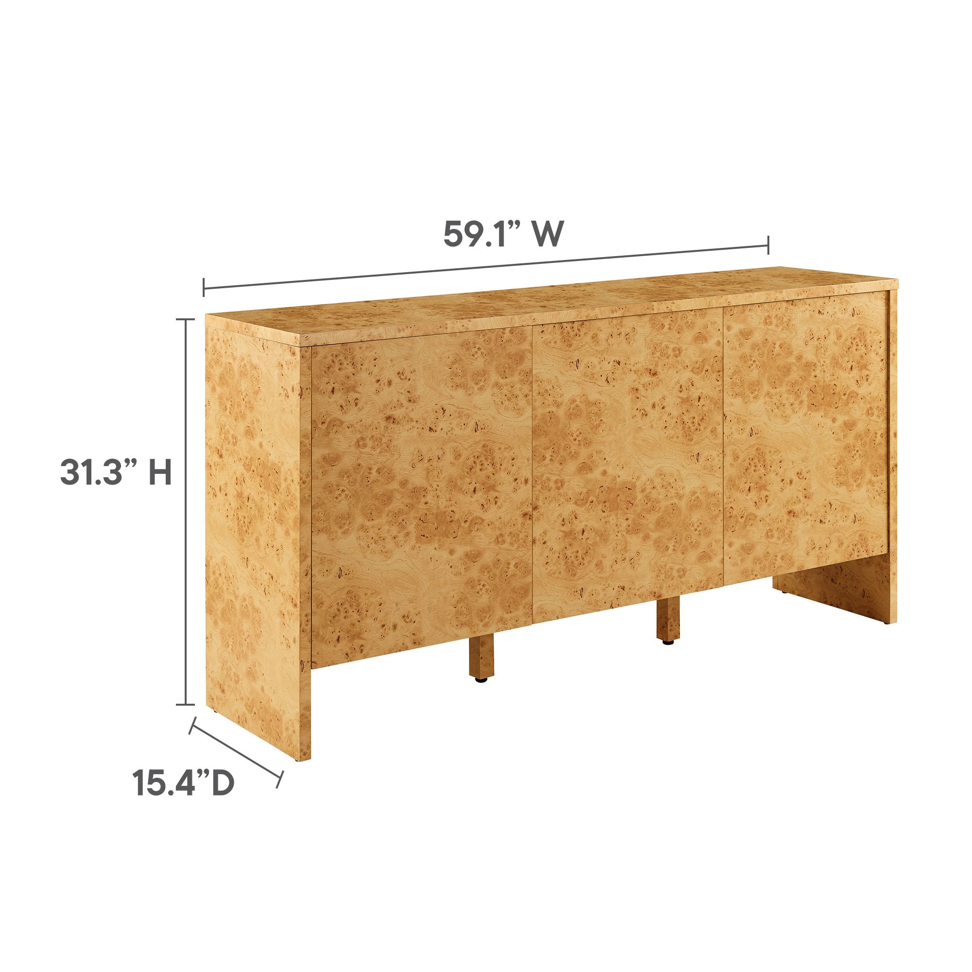 Hudson 60″ Burl Wood Sideboard view 5