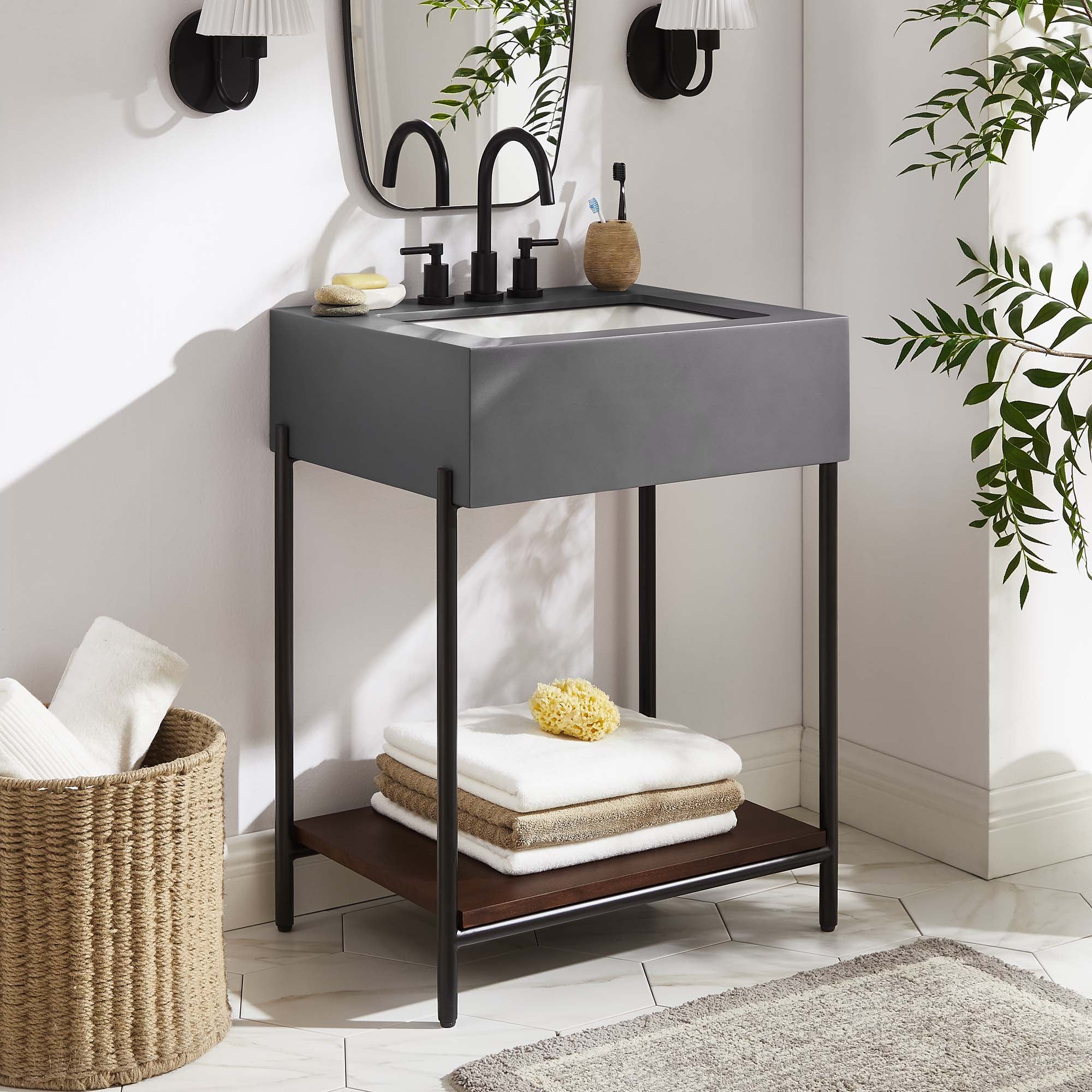Etch 24″ Bathroom Vanity with Sink view 5