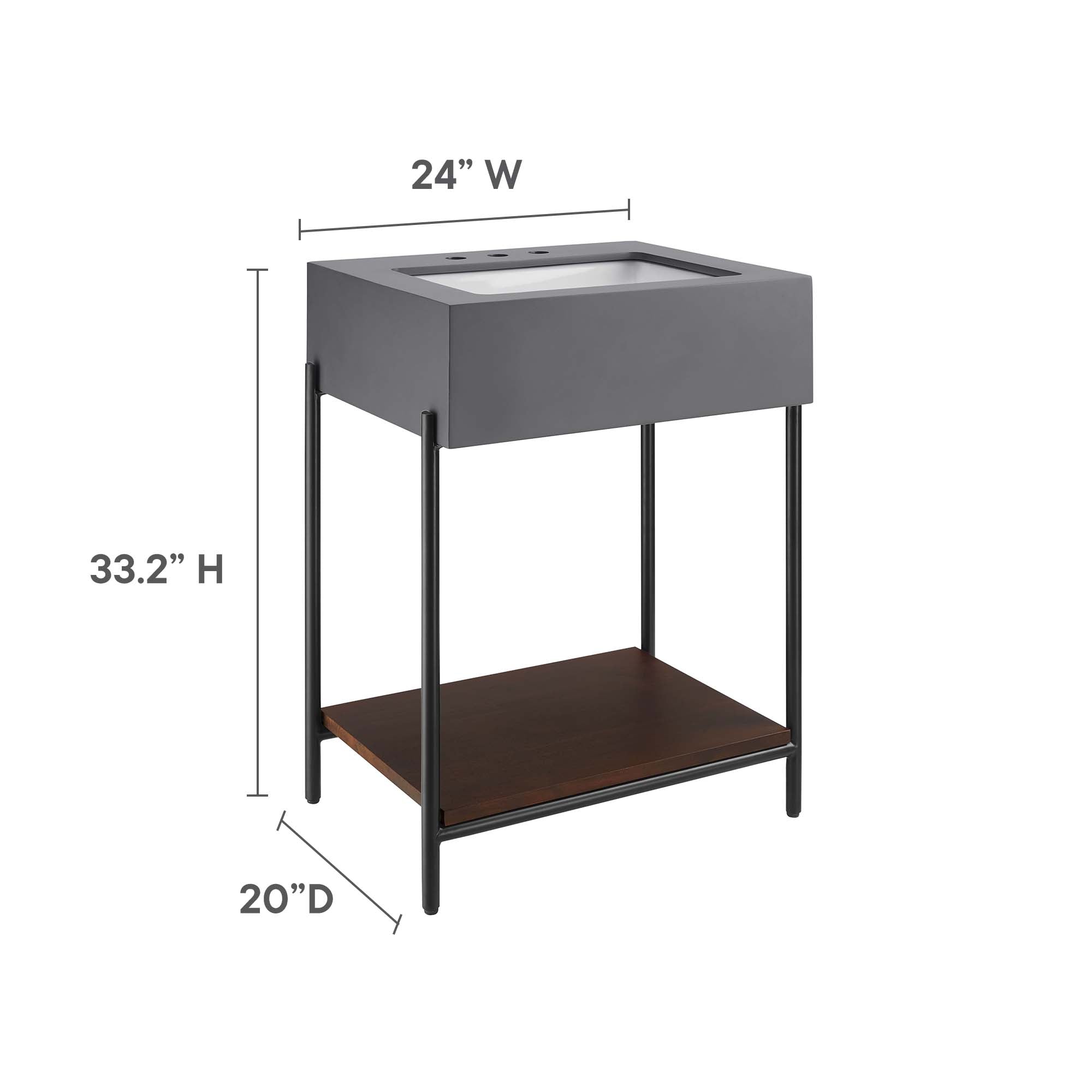 Etch 24″ Bathroom Vanity with Sink view 4