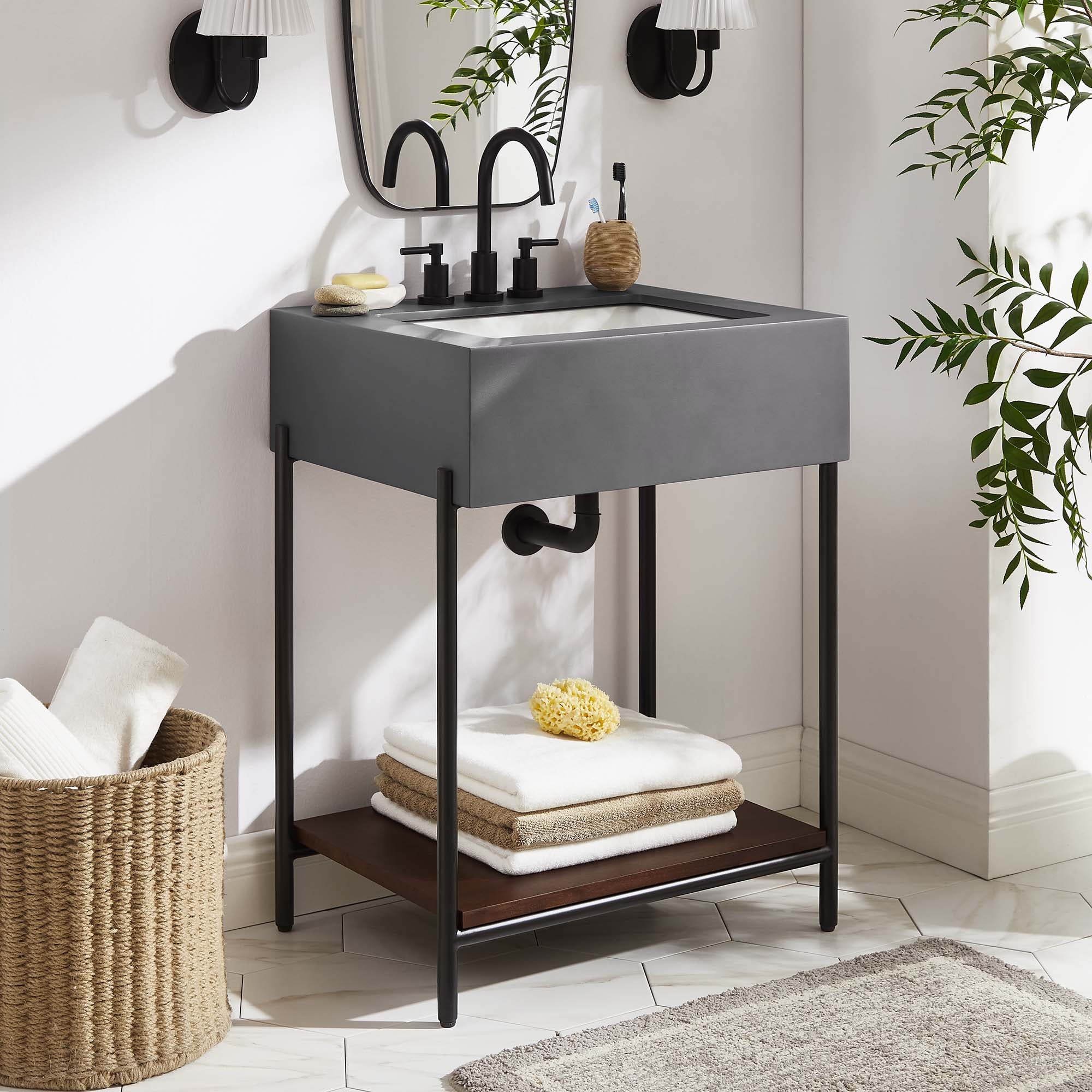 Etch 24″ Bathroom Vanity with Sink view 2
