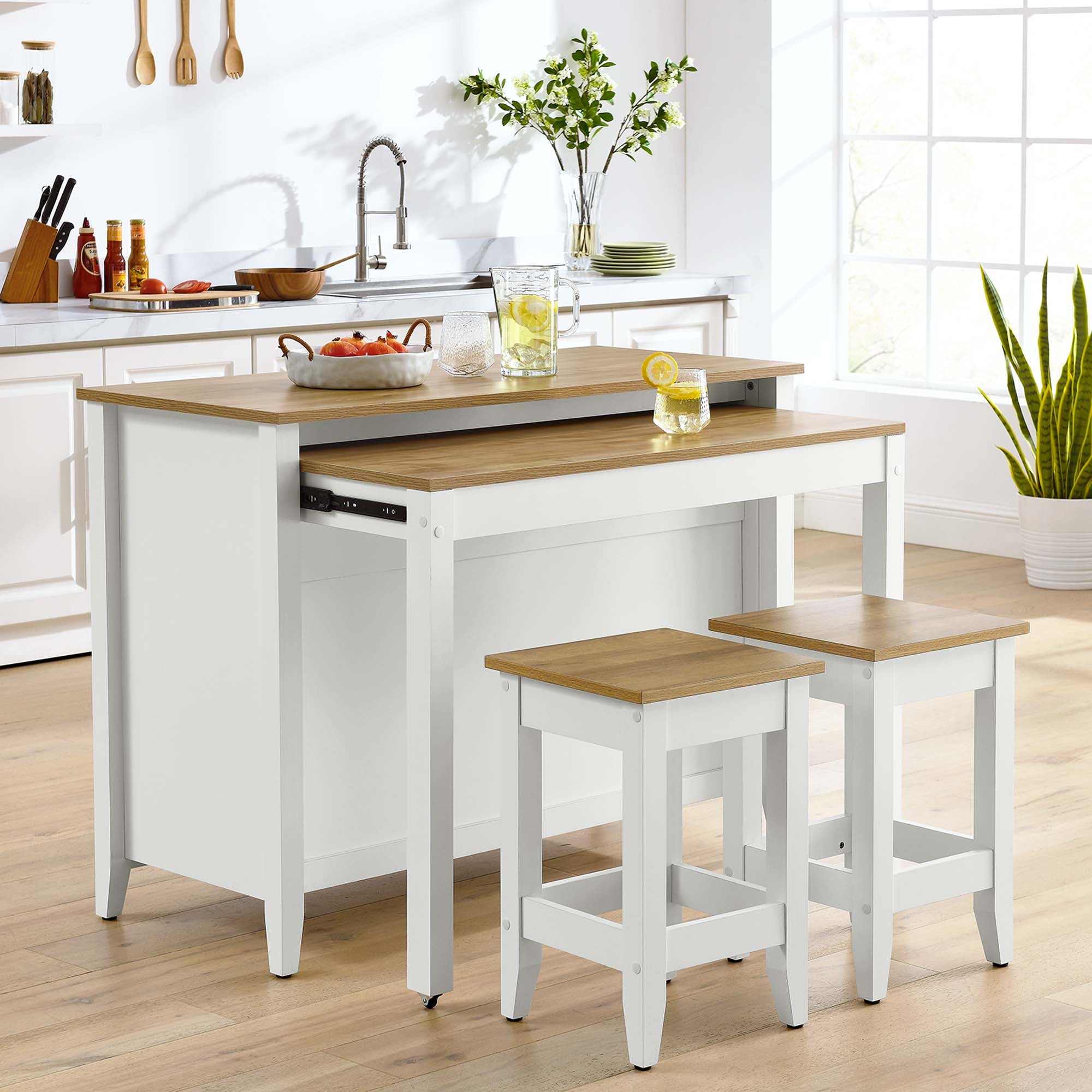 Garland 3-Piece Kitchen Island and Stool Set - Image 6