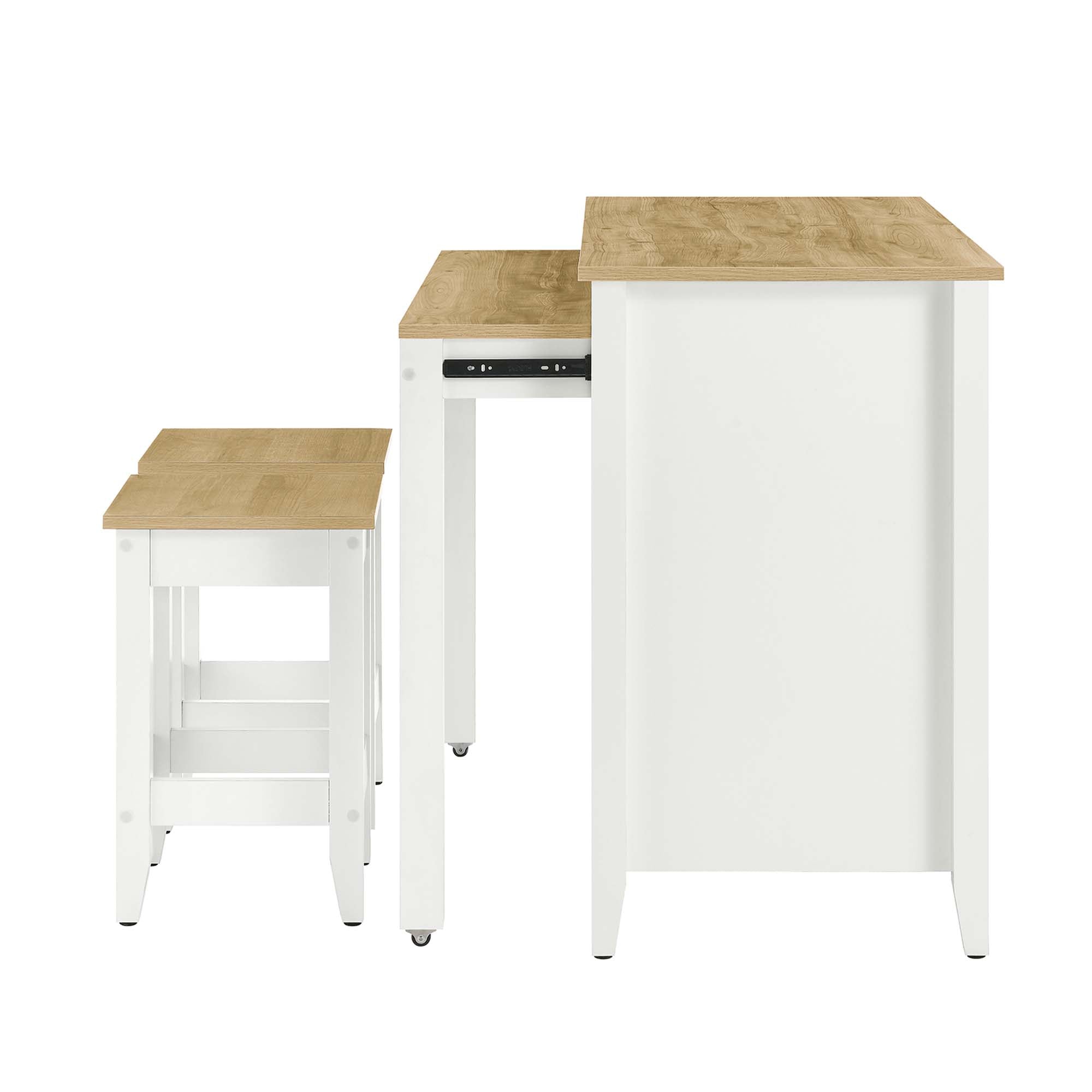 Farmstead 3-Piece Kitchen Island and Stool Set - Image 9