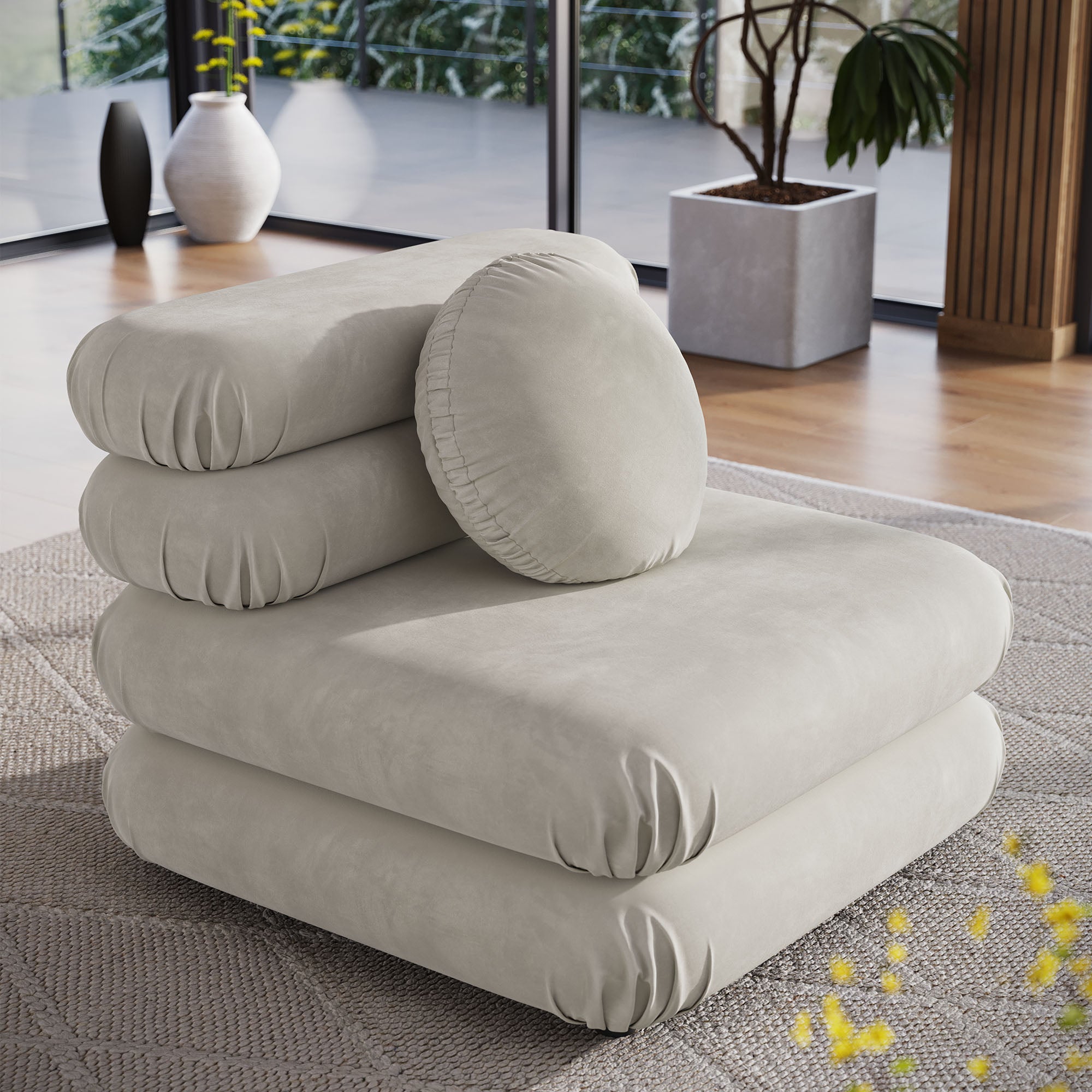 Jubilee Modular Performance Velvet Armless Chair view 5