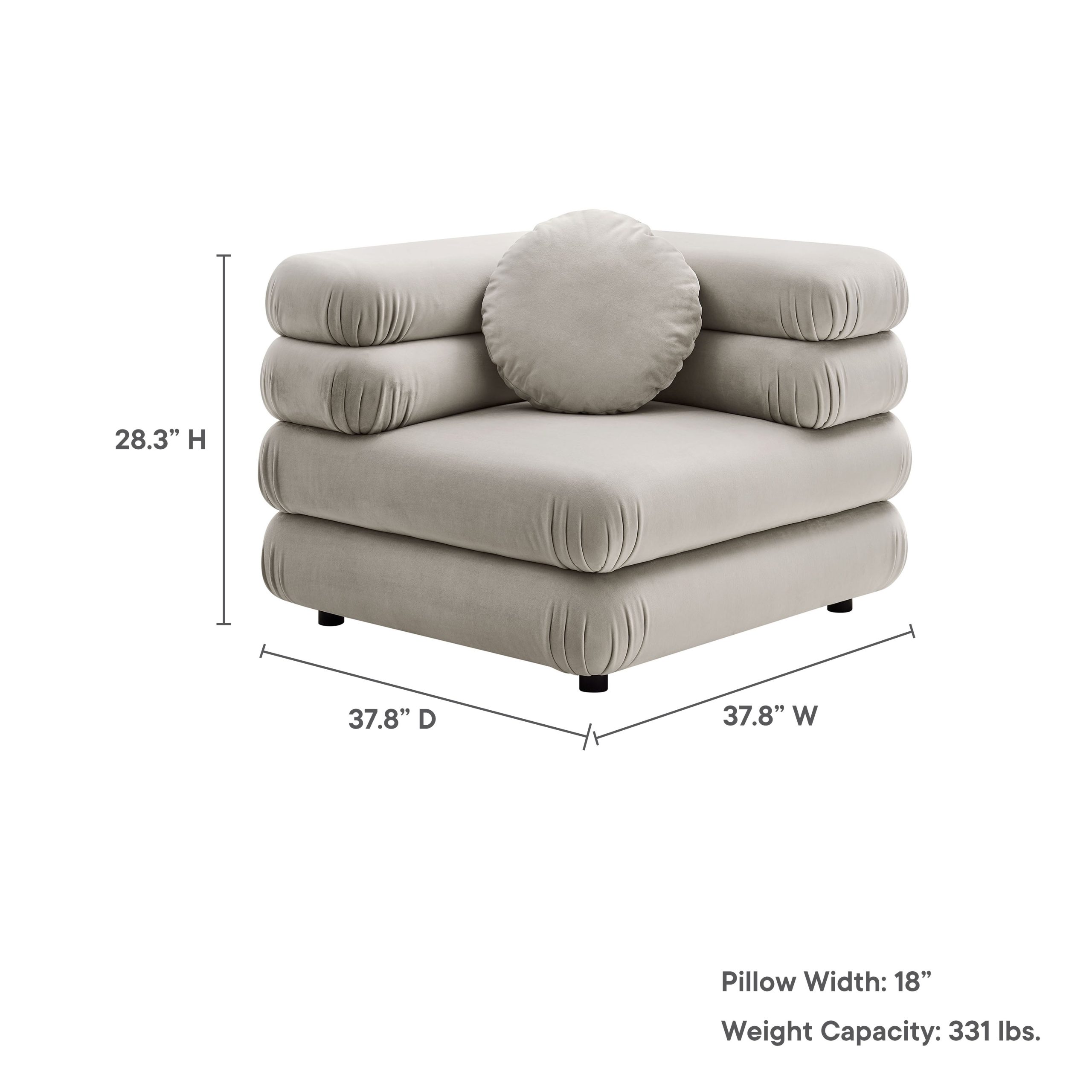 Jubilee Modular Performance Velvet Corner Chair view 4