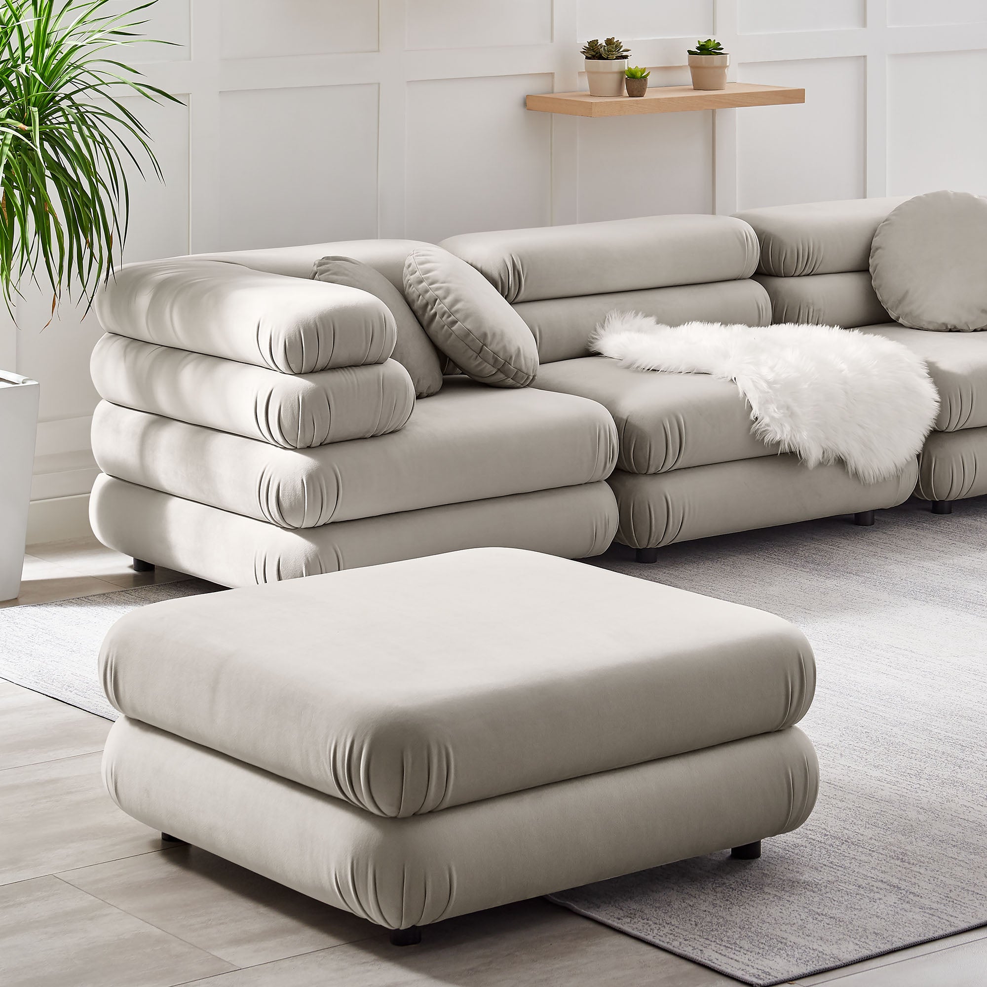Jubilee Modular Performance Velvet Ottoman view 5