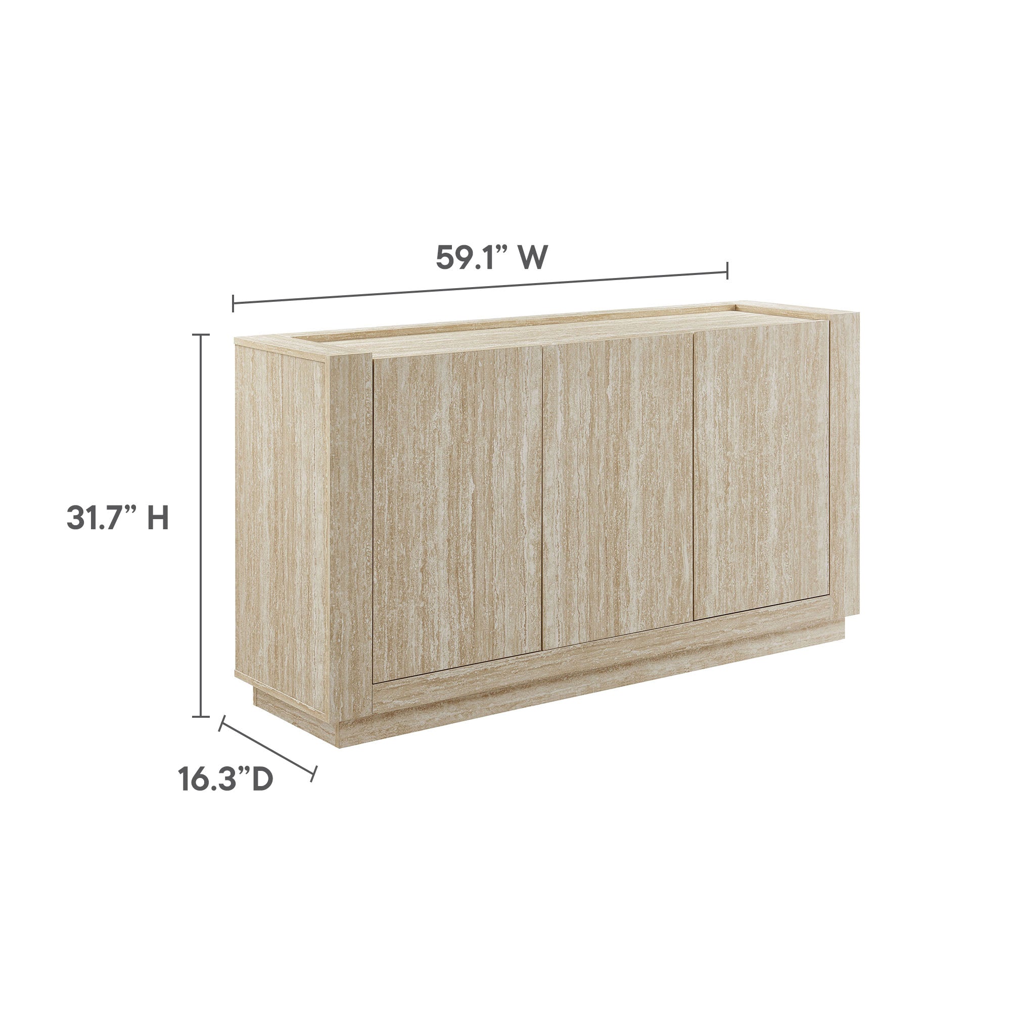 Hollis 59″ Travertine Sideboard view 4