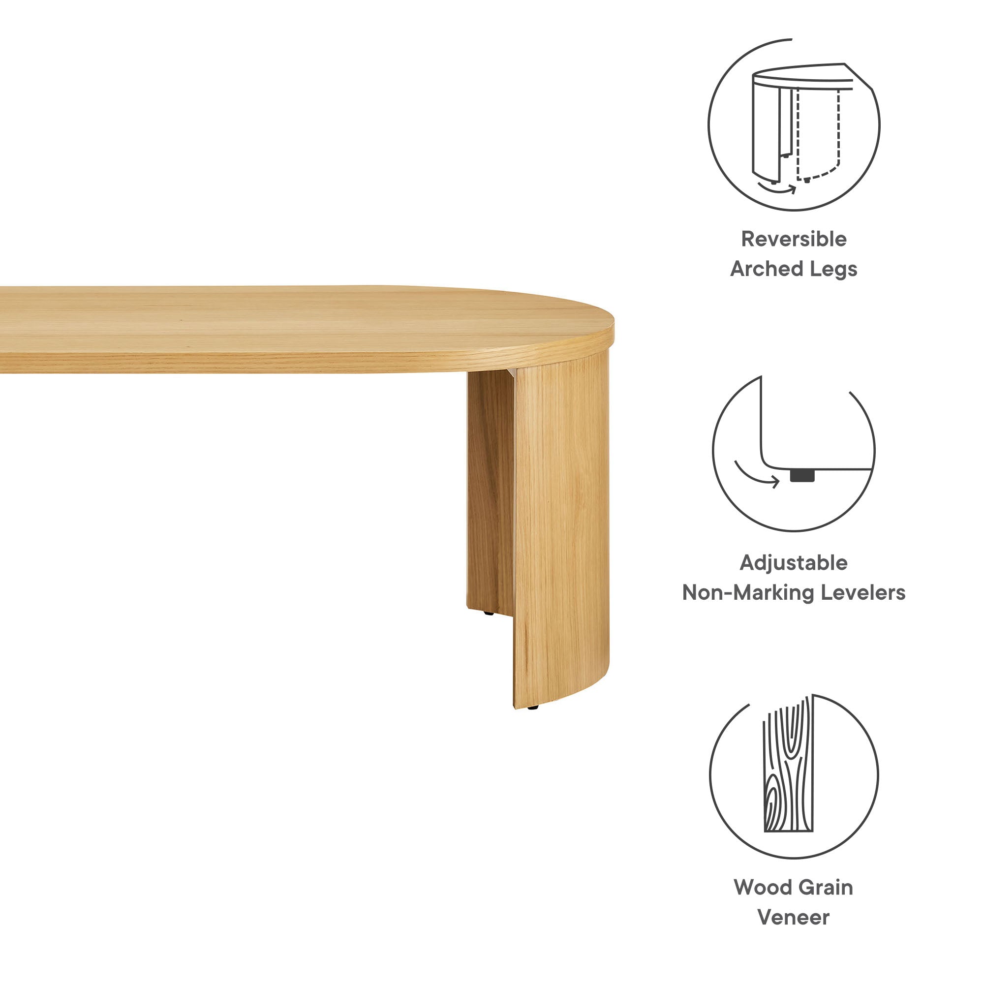 Aspect Oval Wood Coffee Table view 3