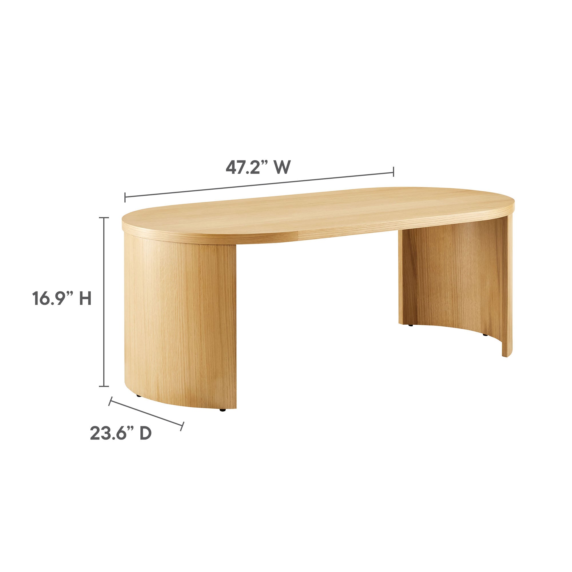 Aspect Oval Wood Coffee Table view 4