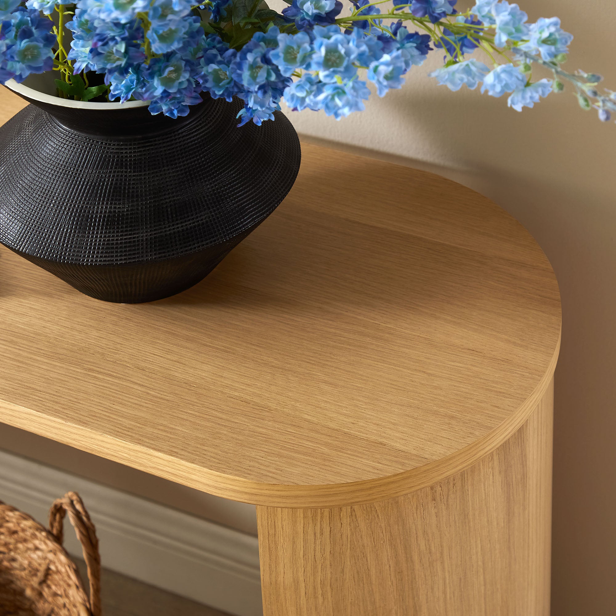 Aspect Oval Wood Entryway Console Table view 5