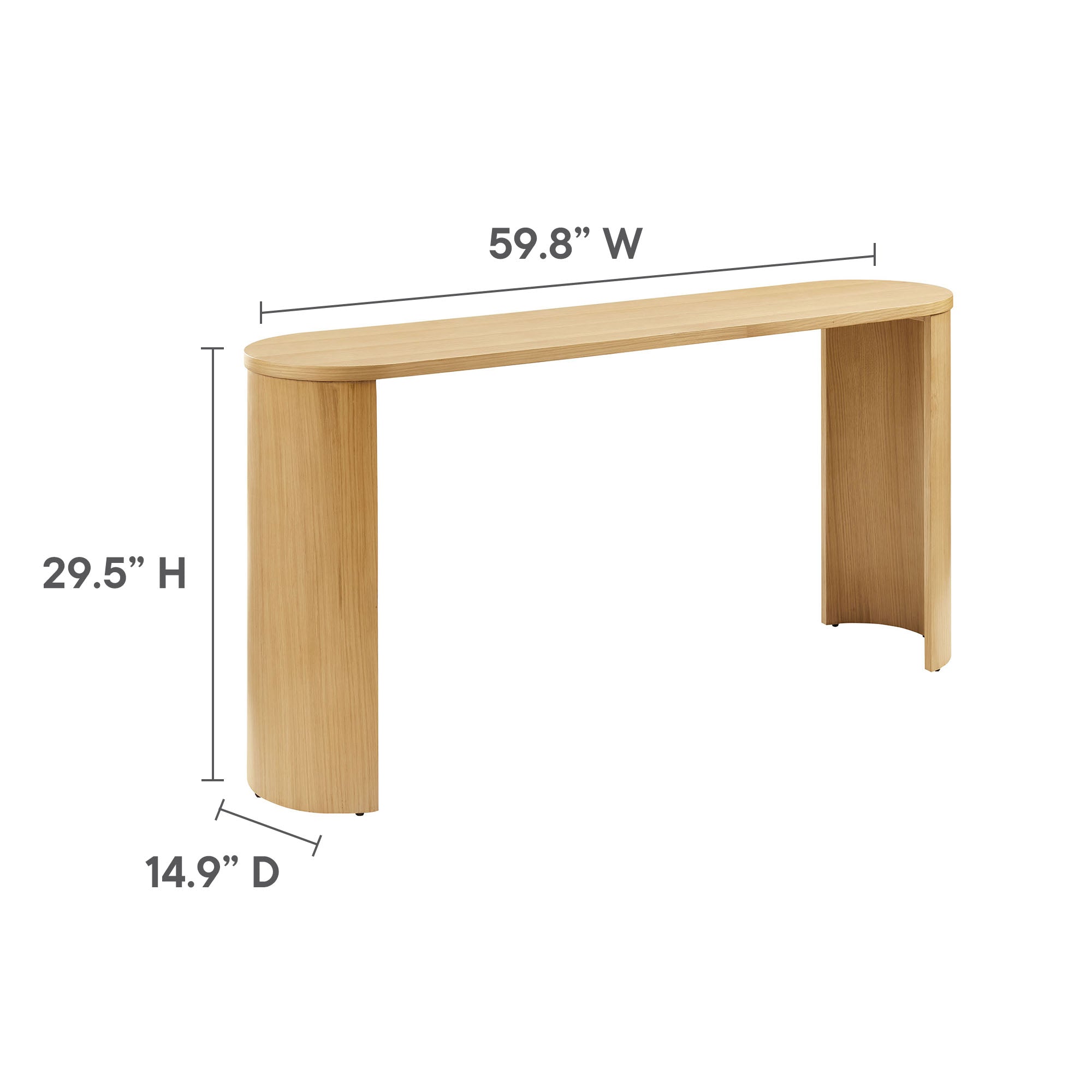 Aspect Oval Wood Entryway Console Table view 4