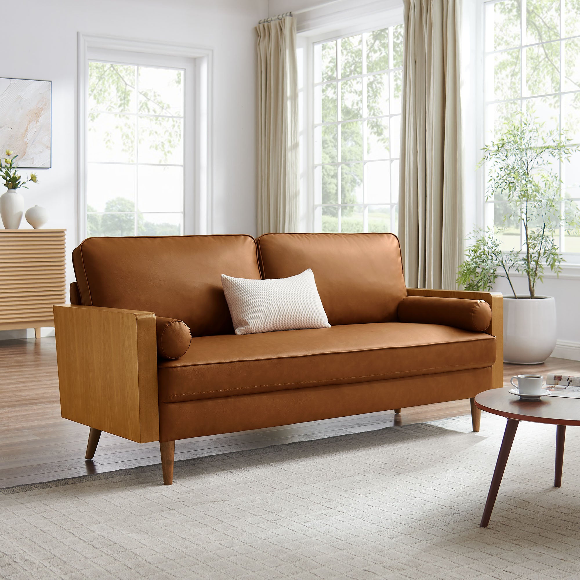 Kellan Vegan Leather Sofa view 2