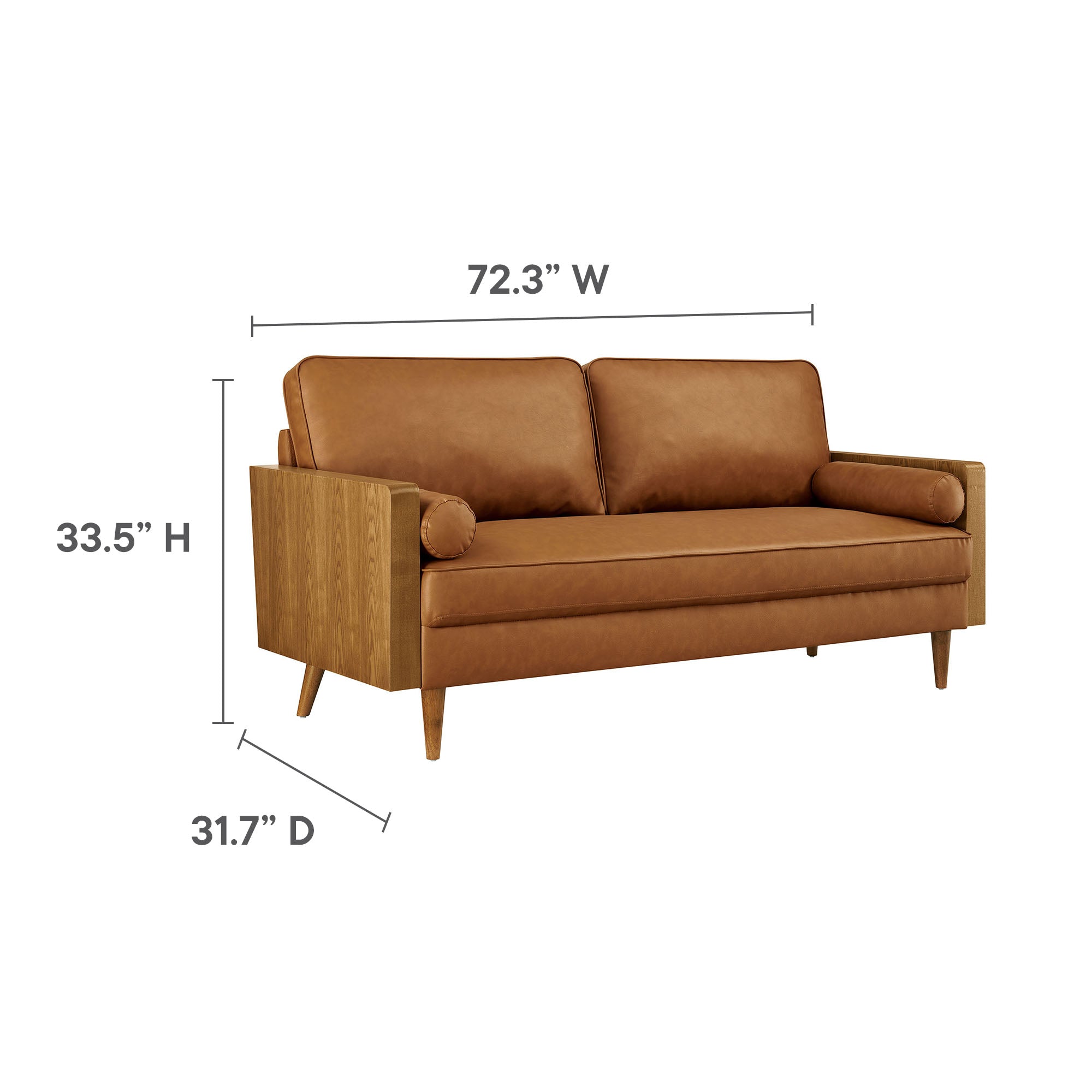 Kellan Vegan Leather Sofa view 4
