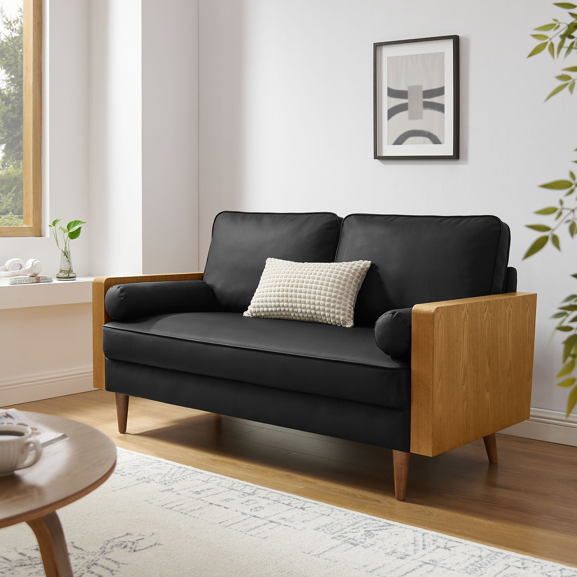 Kellan Vegan Leather Loveseat - Image 10