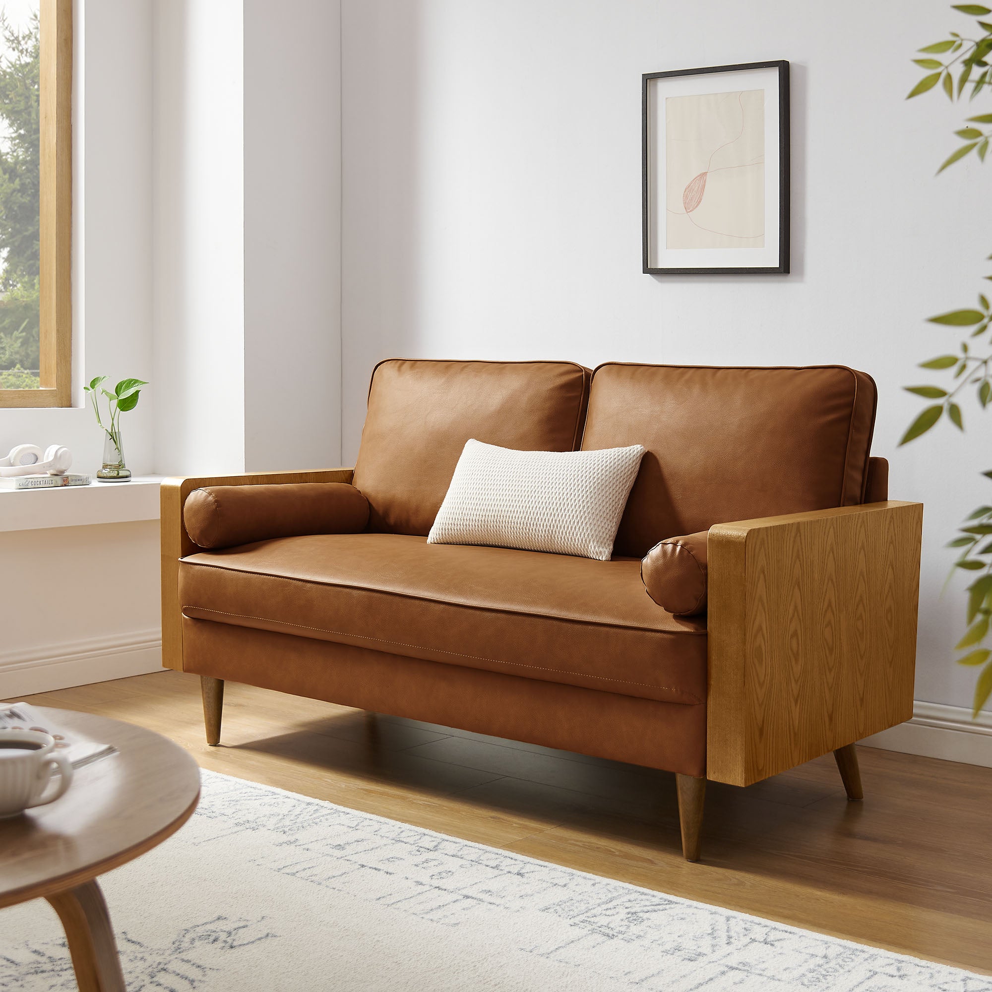 Kellan Vegan Leather Loveseat view 2