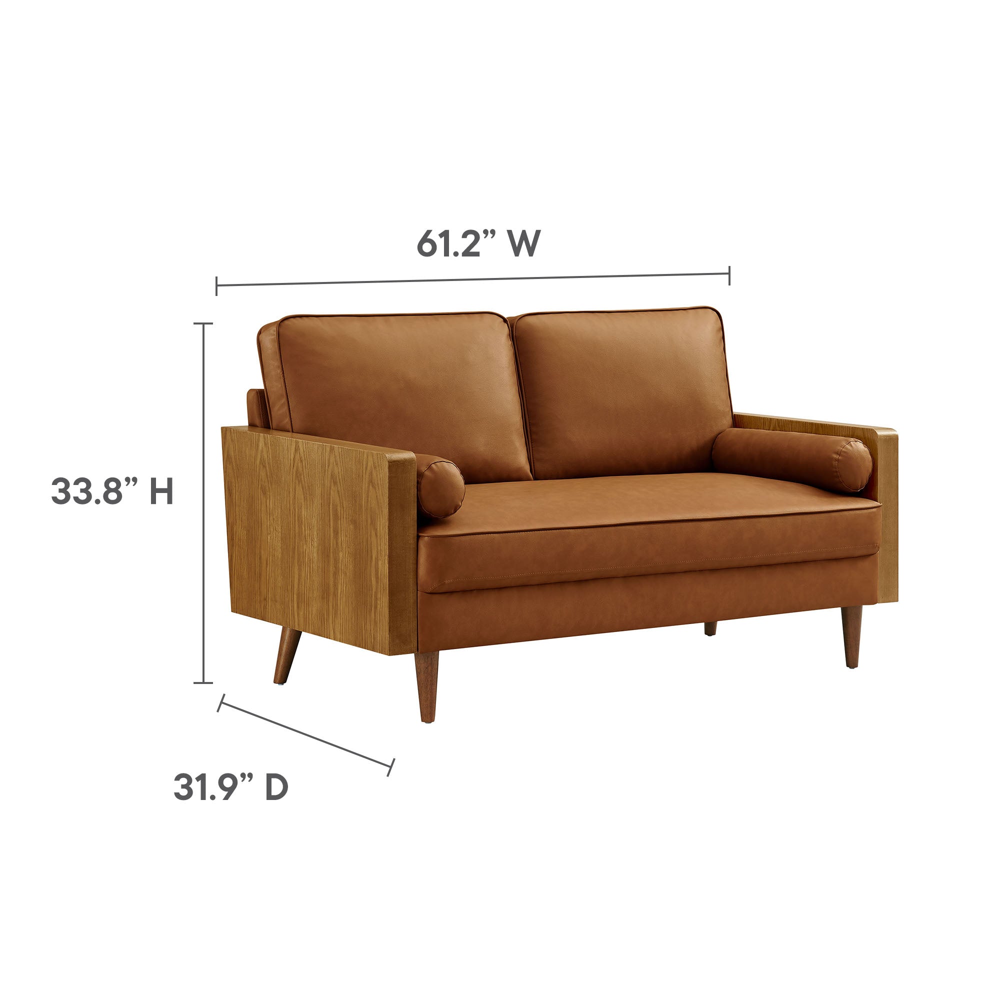 Kellan Vegan Leather Loveseat view 4