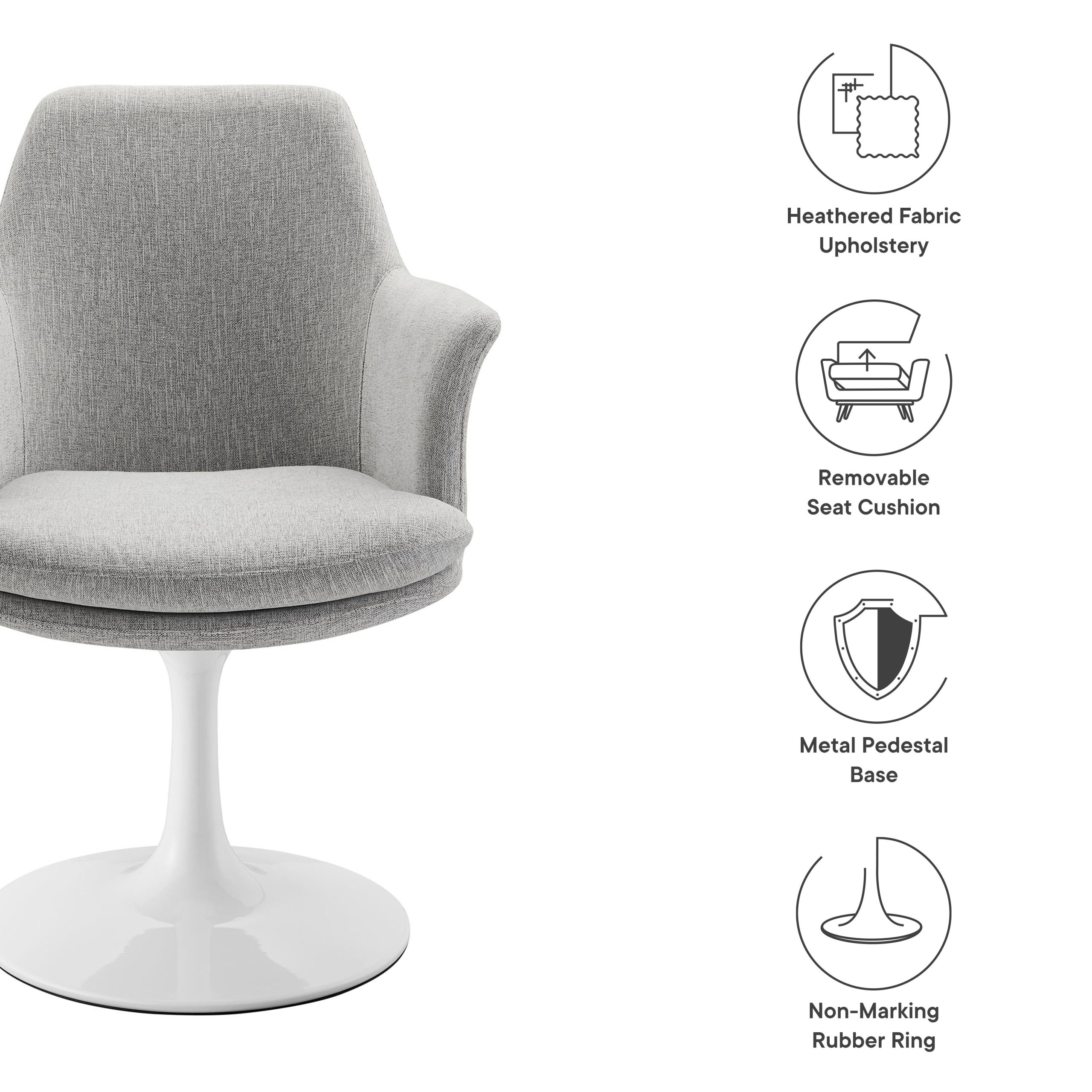 Lippa Swivel Dining Armchair view 3