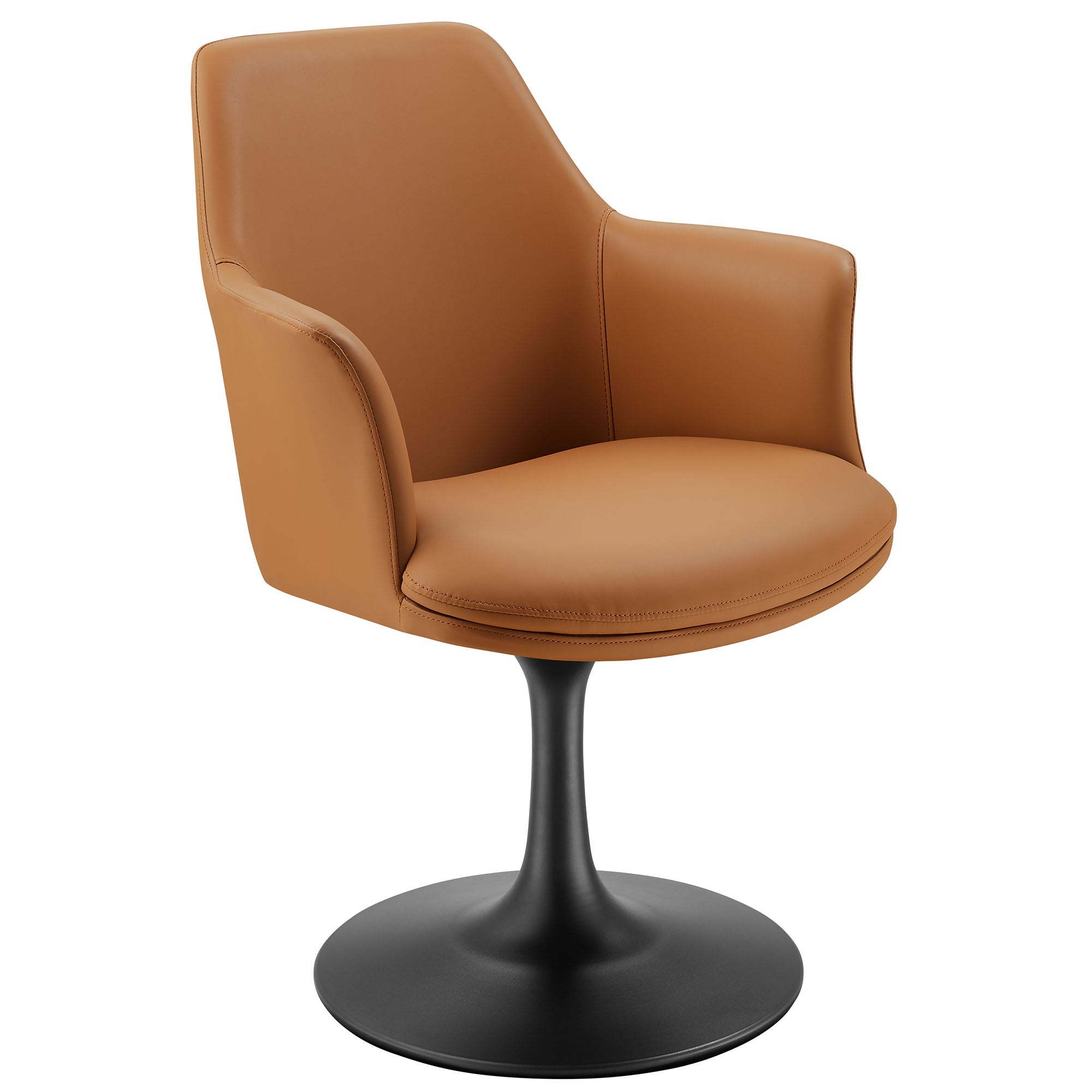 Lippa Swivel Dining Vegan Leather Armchair view 1